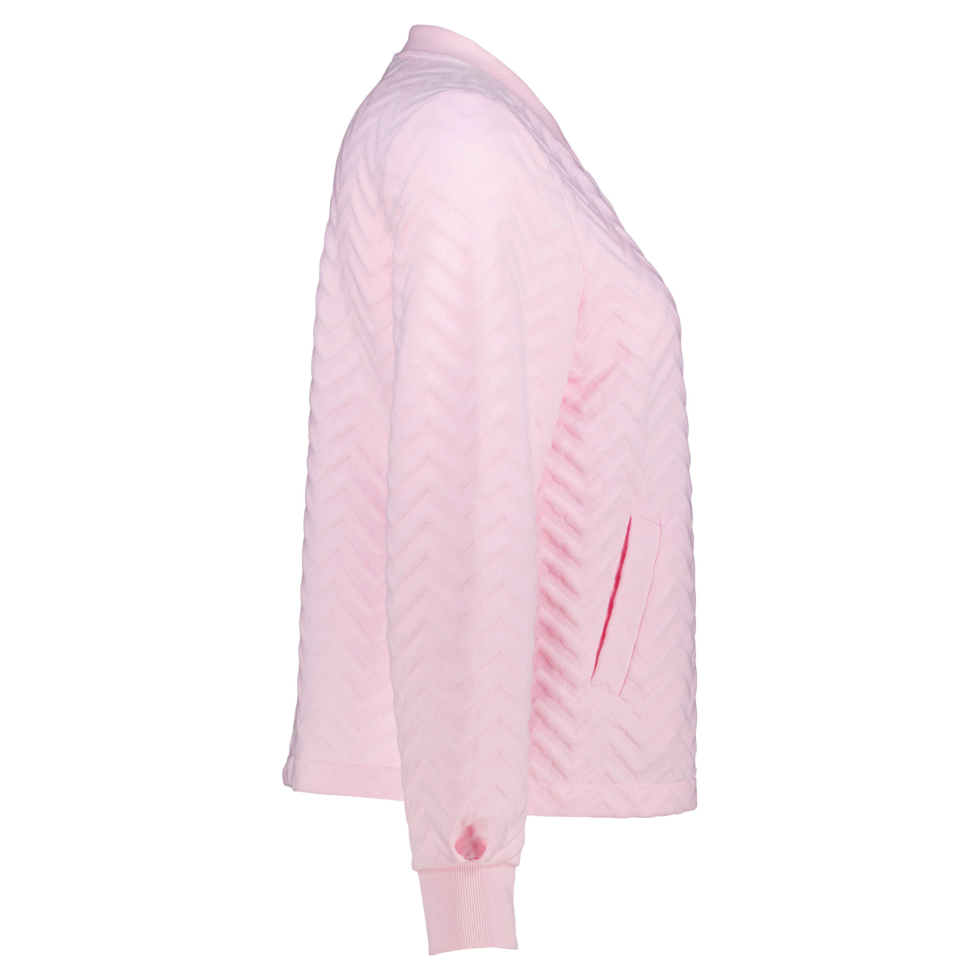 Weibliches Model mit CAMPS BAY Sweatjacke in Rose