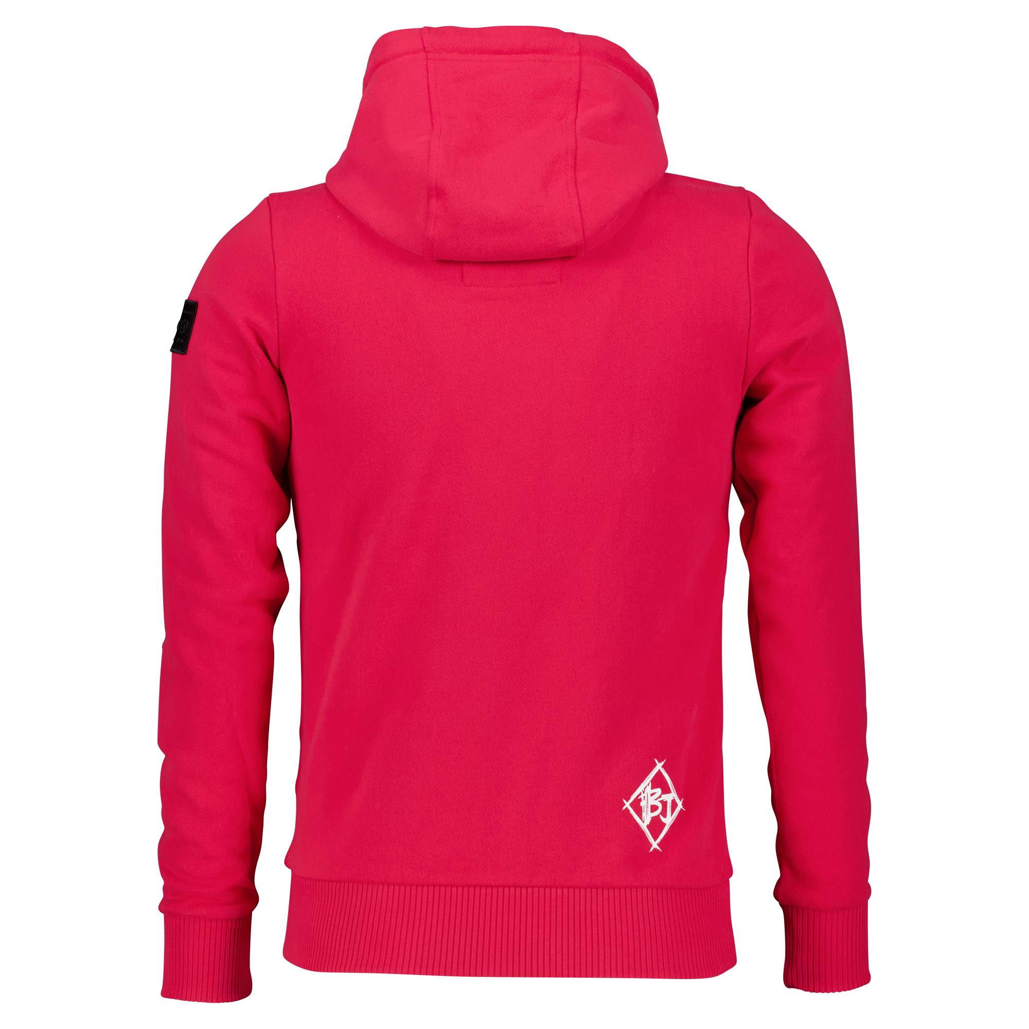 Männliches Model mit Björkvin Hoodie in Rot