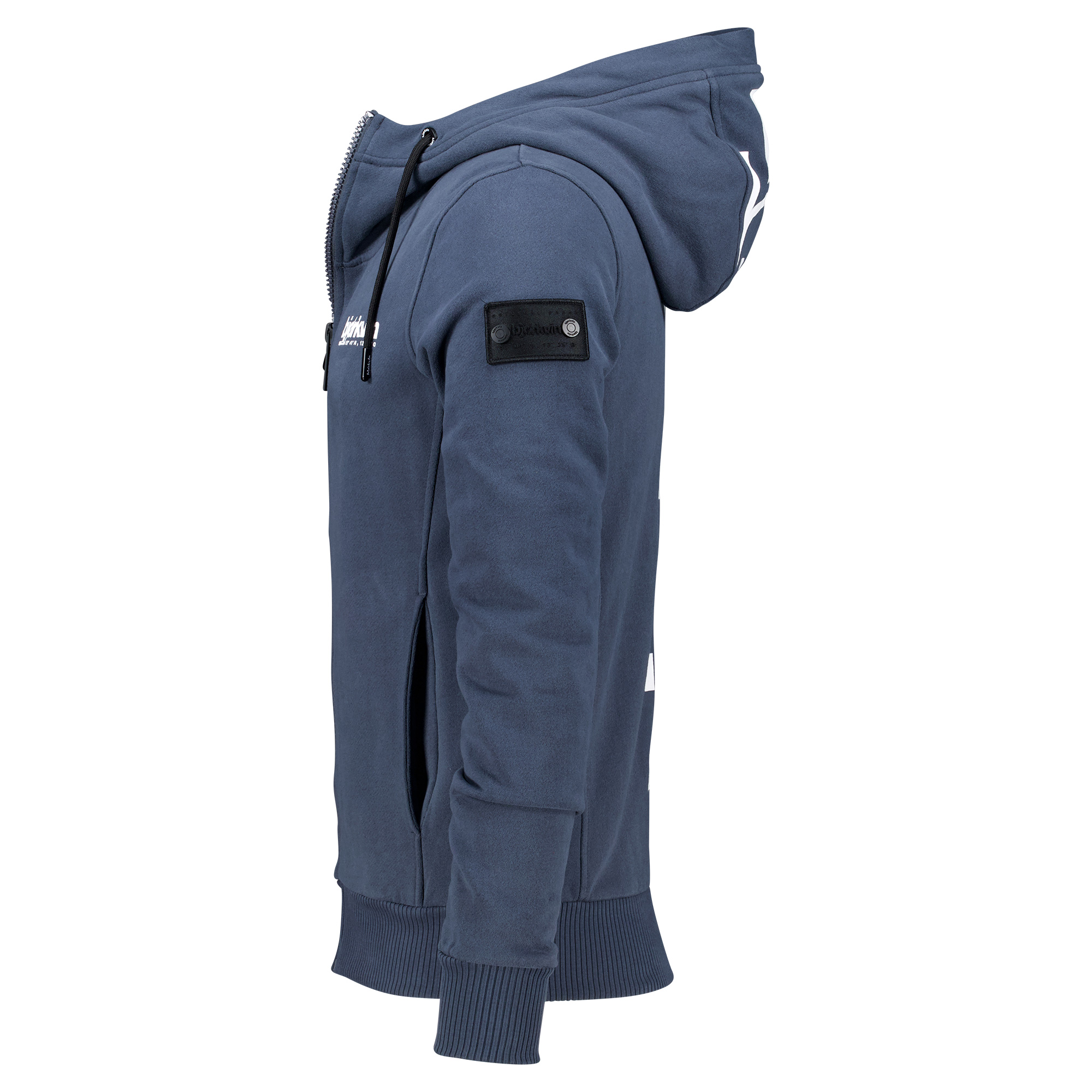 Männliches Model mit Björkvin Sweatjacke in Ombre Blue