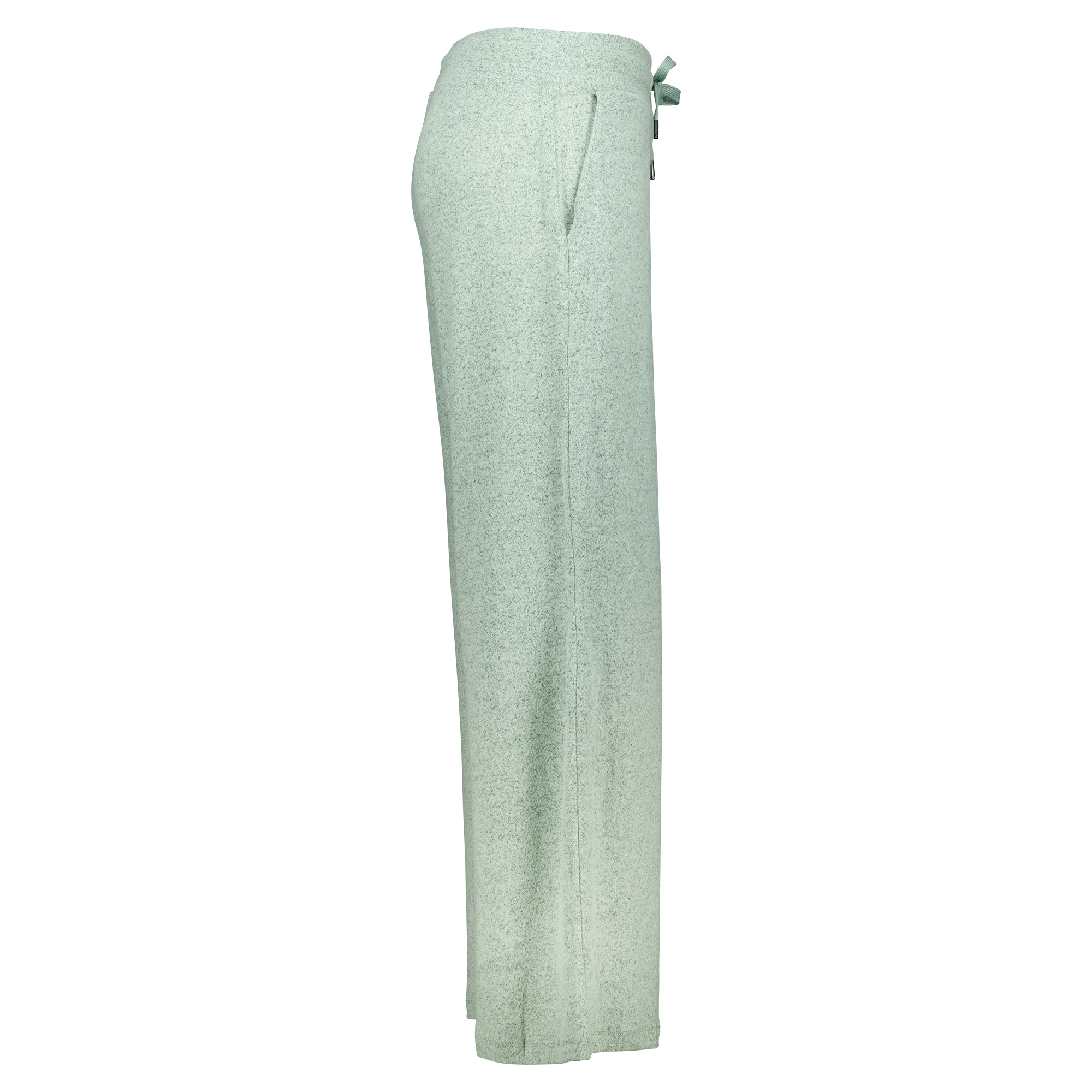 Weibliches Model mit CAMPS BAY Pants in Mineral Green Melange