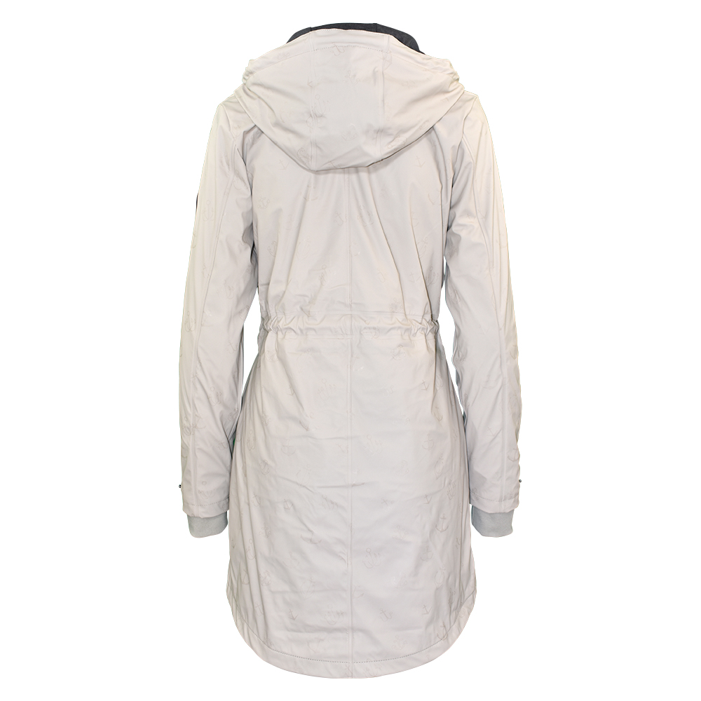 Weibliches Model mit CAMPS BAY Regenjacke in Pumic Stone