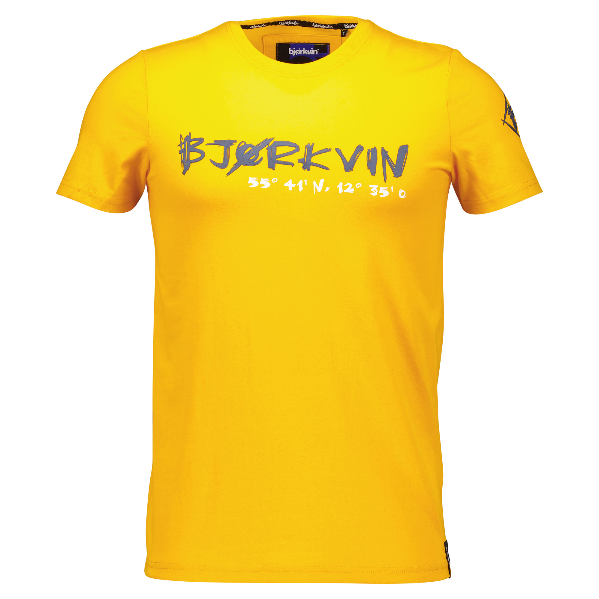 Männliches Model mit Björkvin T-Shirt in Radiant Yellow
