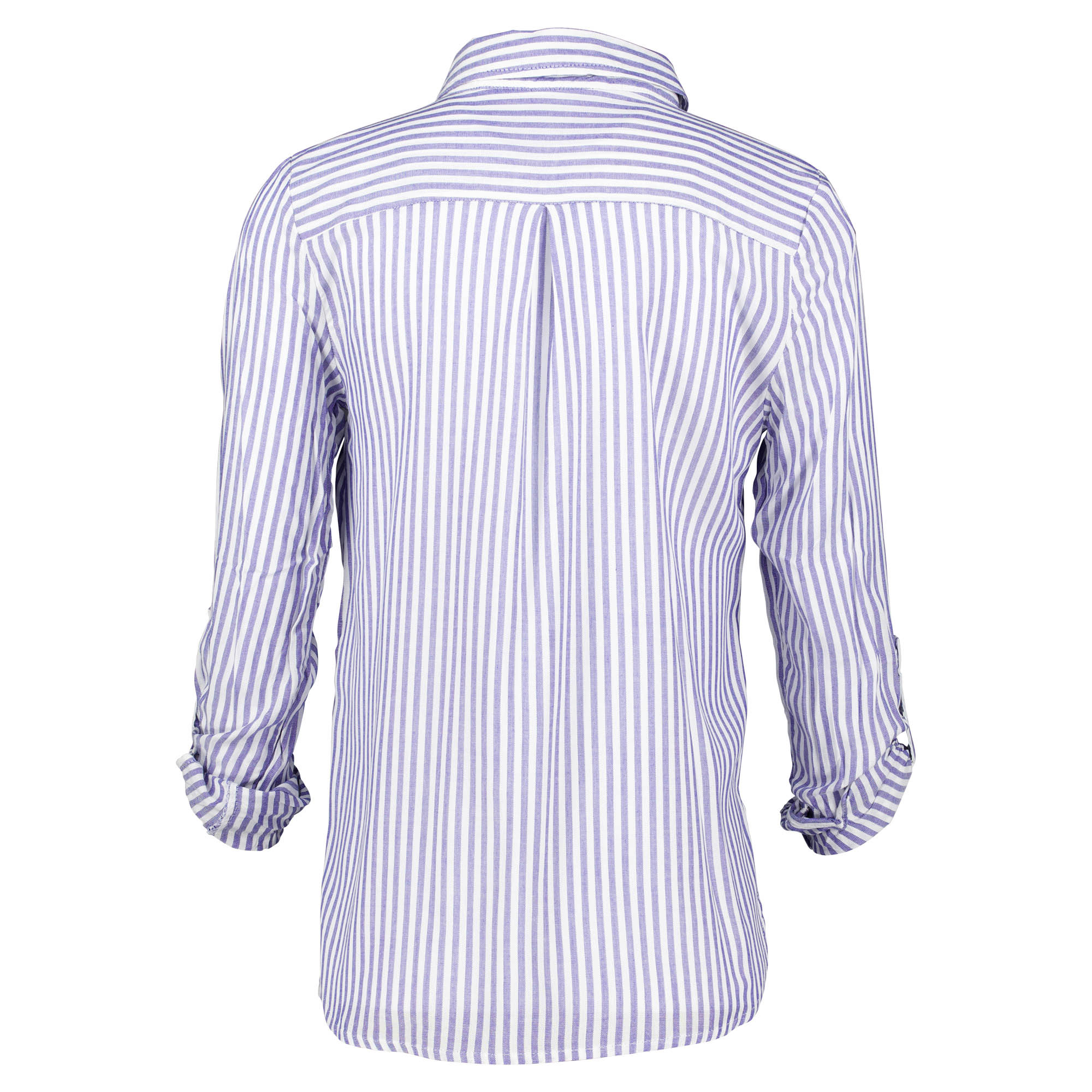 Weibliches Model mit Camps Bay Bluse in Blue Stripe