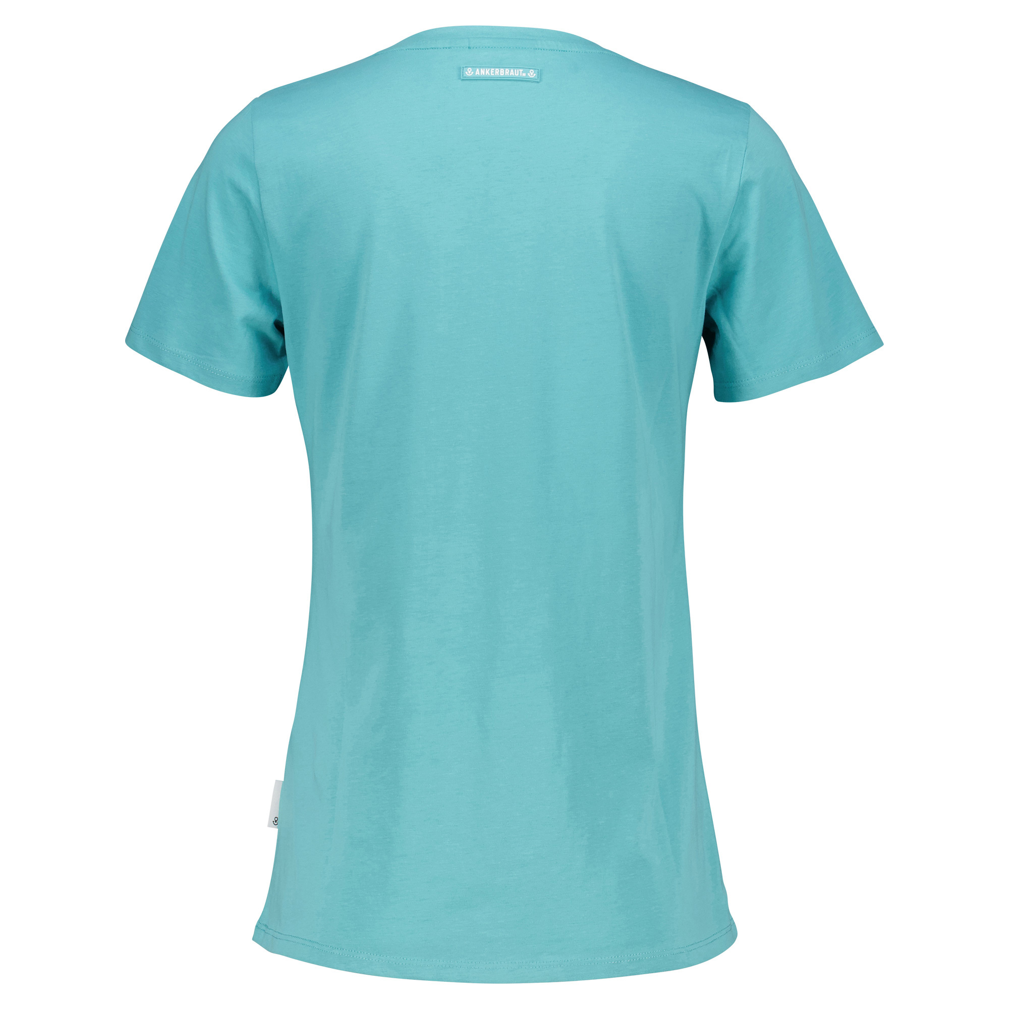 Weibliches Model mit ANKERBRAUT T-Shirt in Aqua Sea