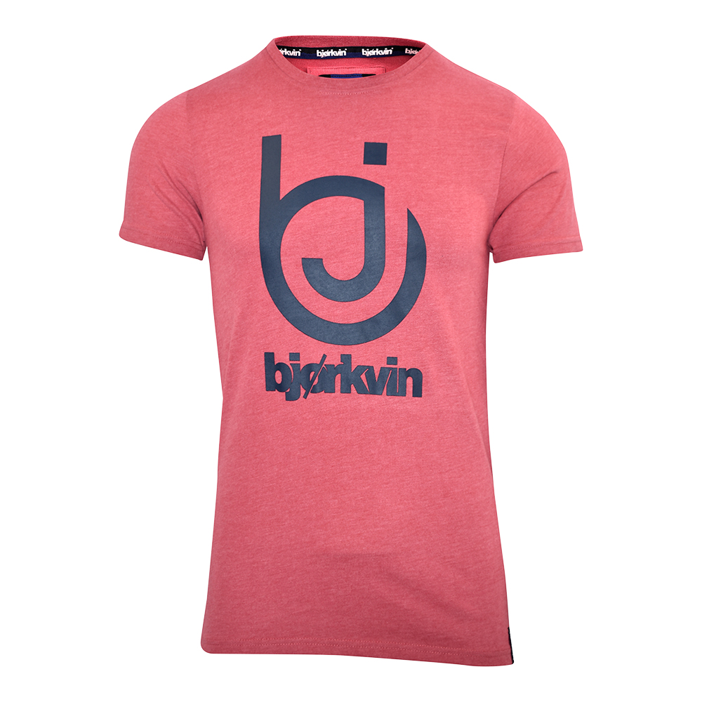Männliches Model mit Björkvin T-Shirt in Red Melange