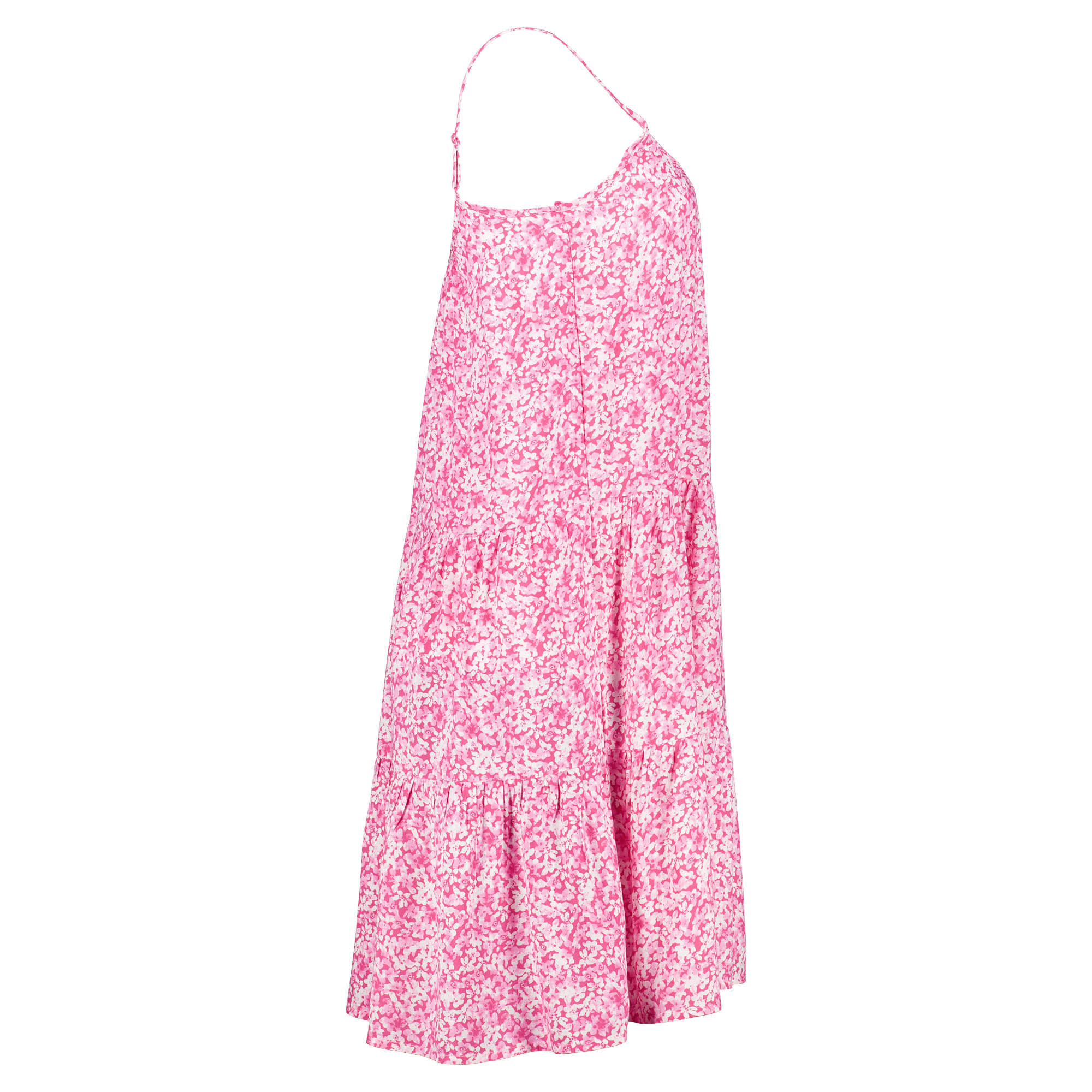 Weibliches Model mit Rock Your Day Kleid in Pink Flower