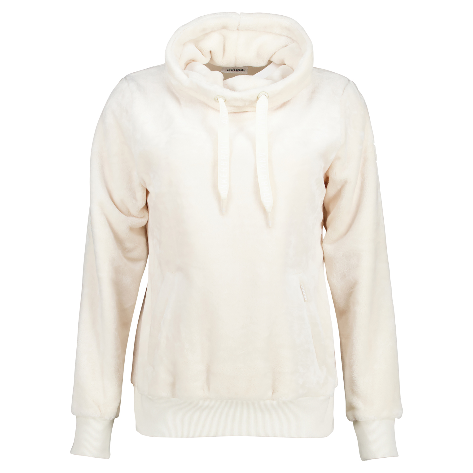Weibliches Model mit ANKERBRAUT Kuschel-Pulli 