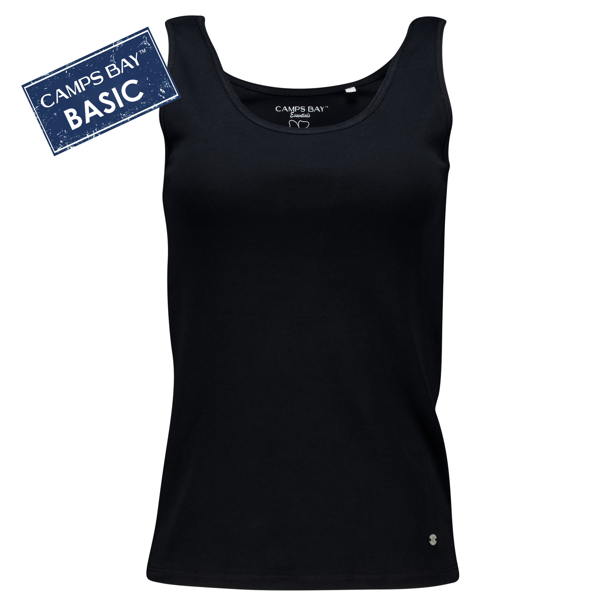 Weibliches Model mit CAMPS  BAY Top in Schwarz
