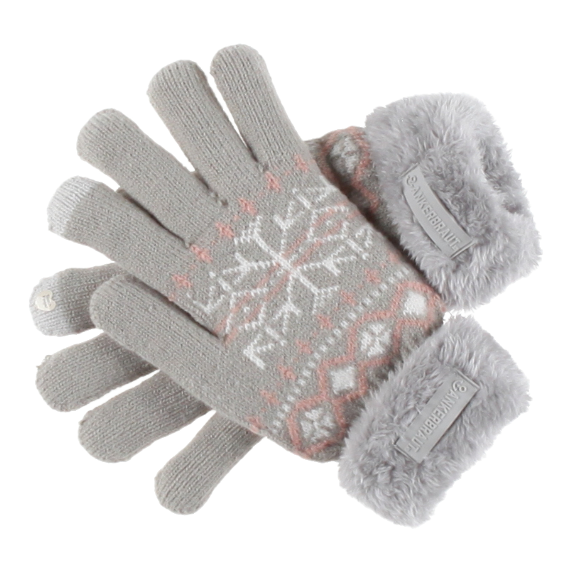 Weibliches Model mit ANKERBRAUT Handschuhe 