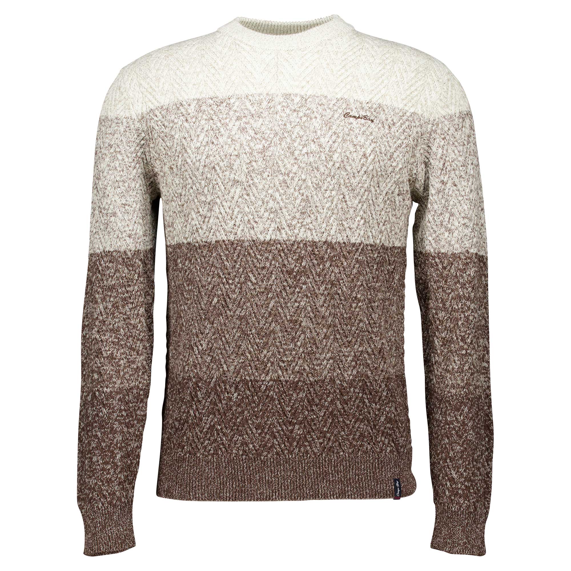 Männliches Model mit CAMPS BAY Strickpullover in Beige