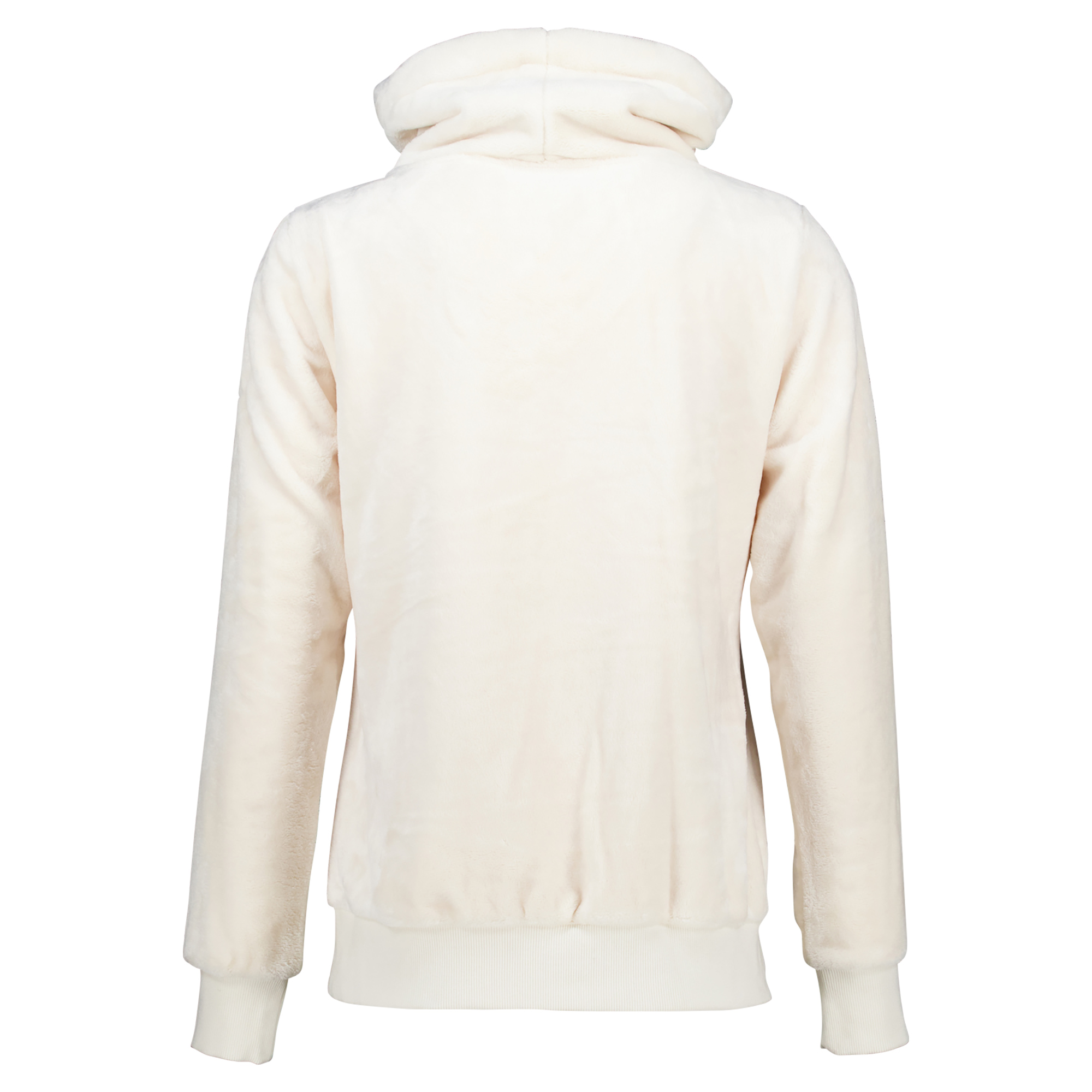 Weibliches Model mit ANKERBRAUT Kuschel-Pulli in Offwhite