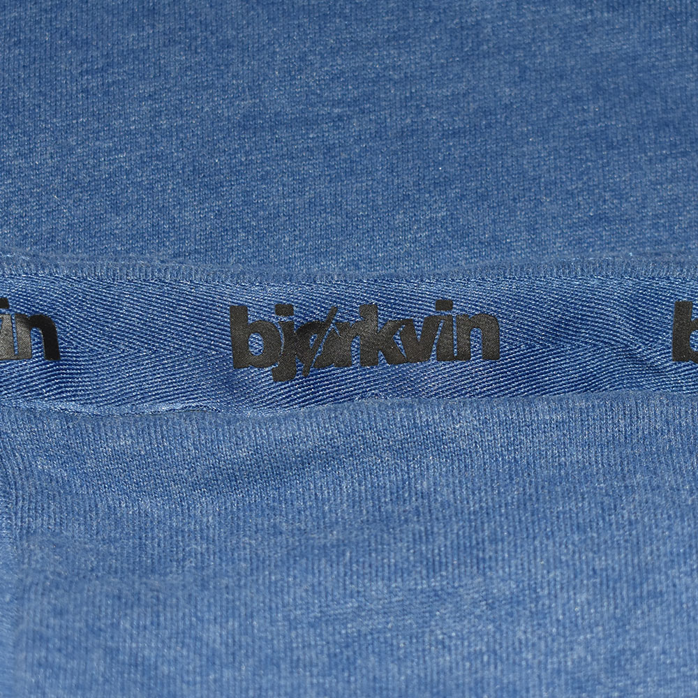 Männliches Model mit Björkvin Hoodie in Blue Melange