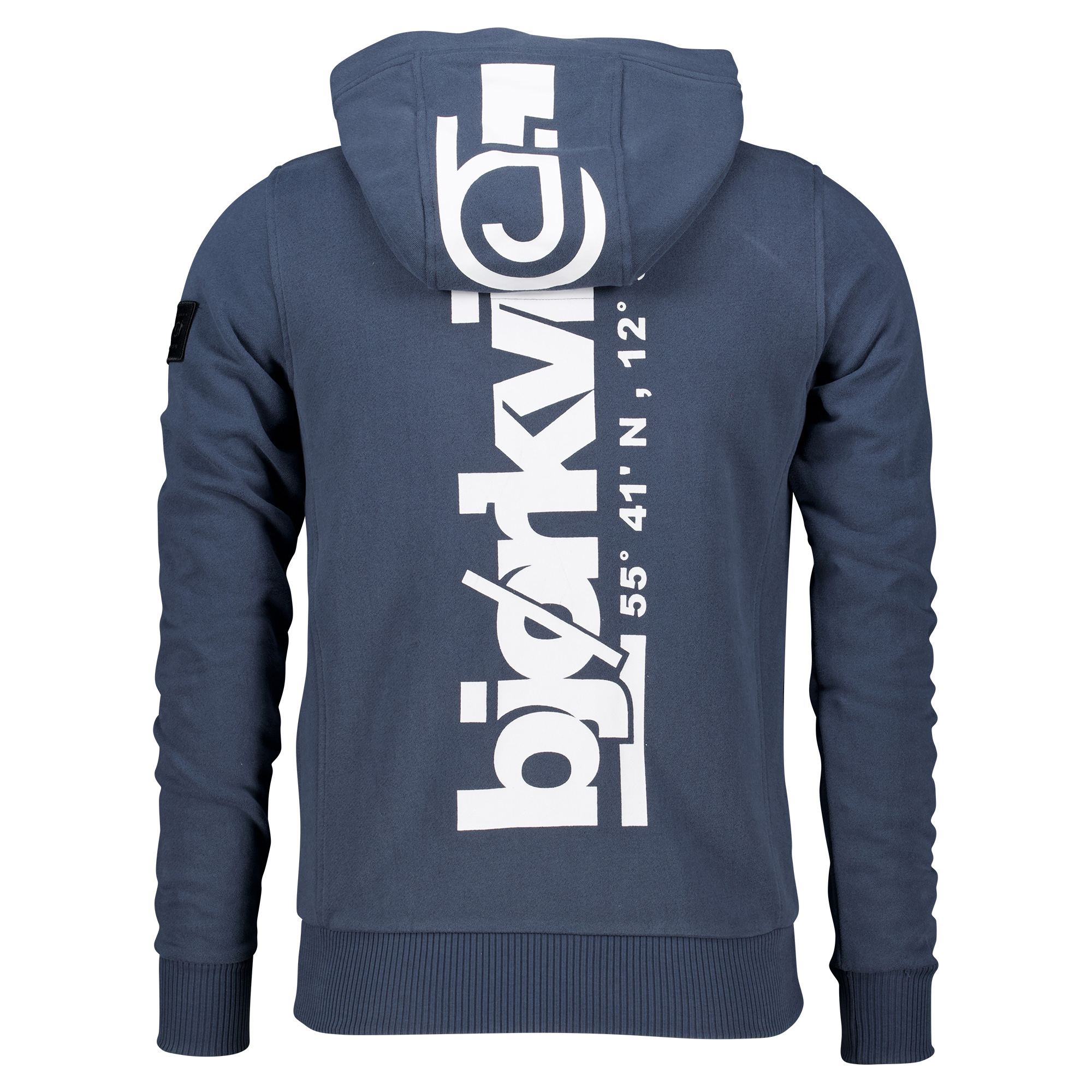Männliches Model mit Björkvin Sweatjacke in Ombre Blue