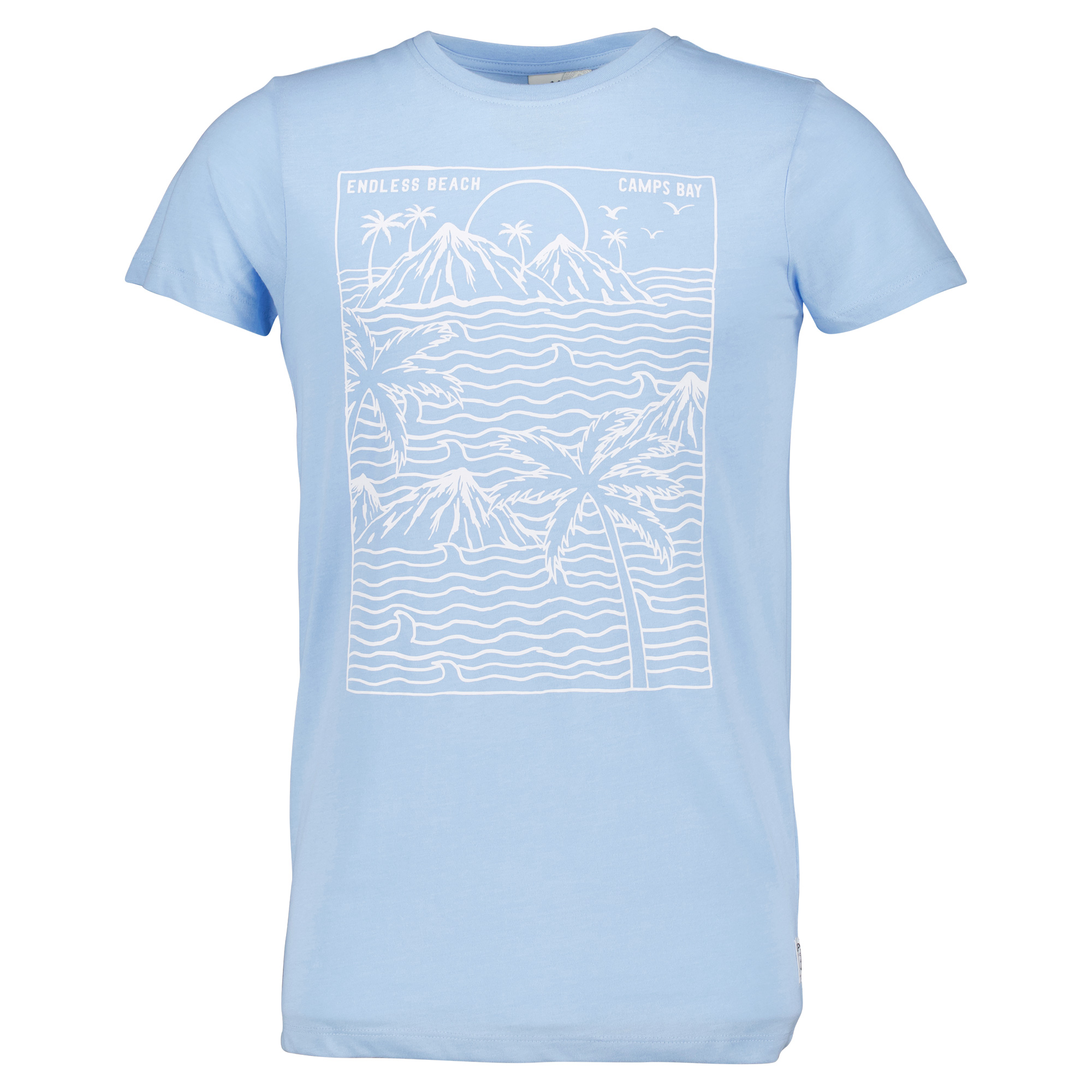 Männliches Model mit CAMPS BAY T-Shirt in Blue Bell