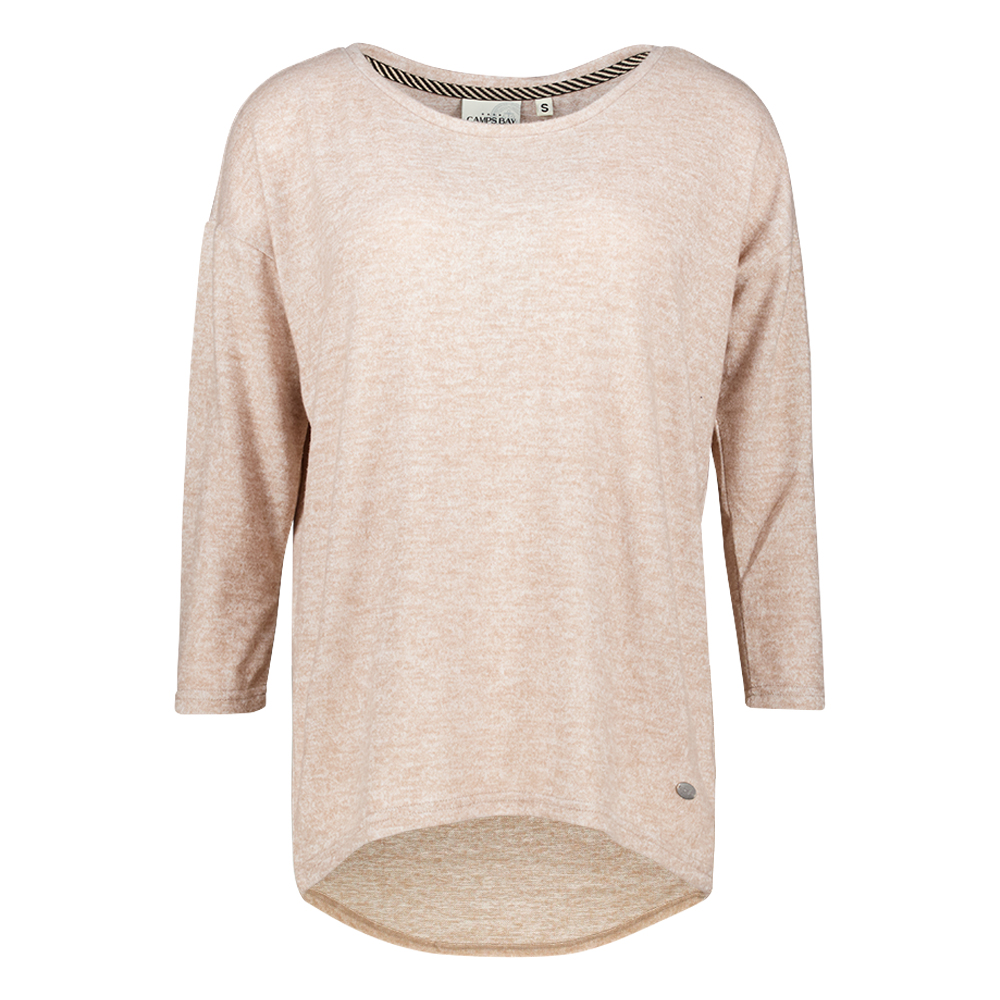 Weibliches Model mit CAMPS BAY Shirt in Beige Marl