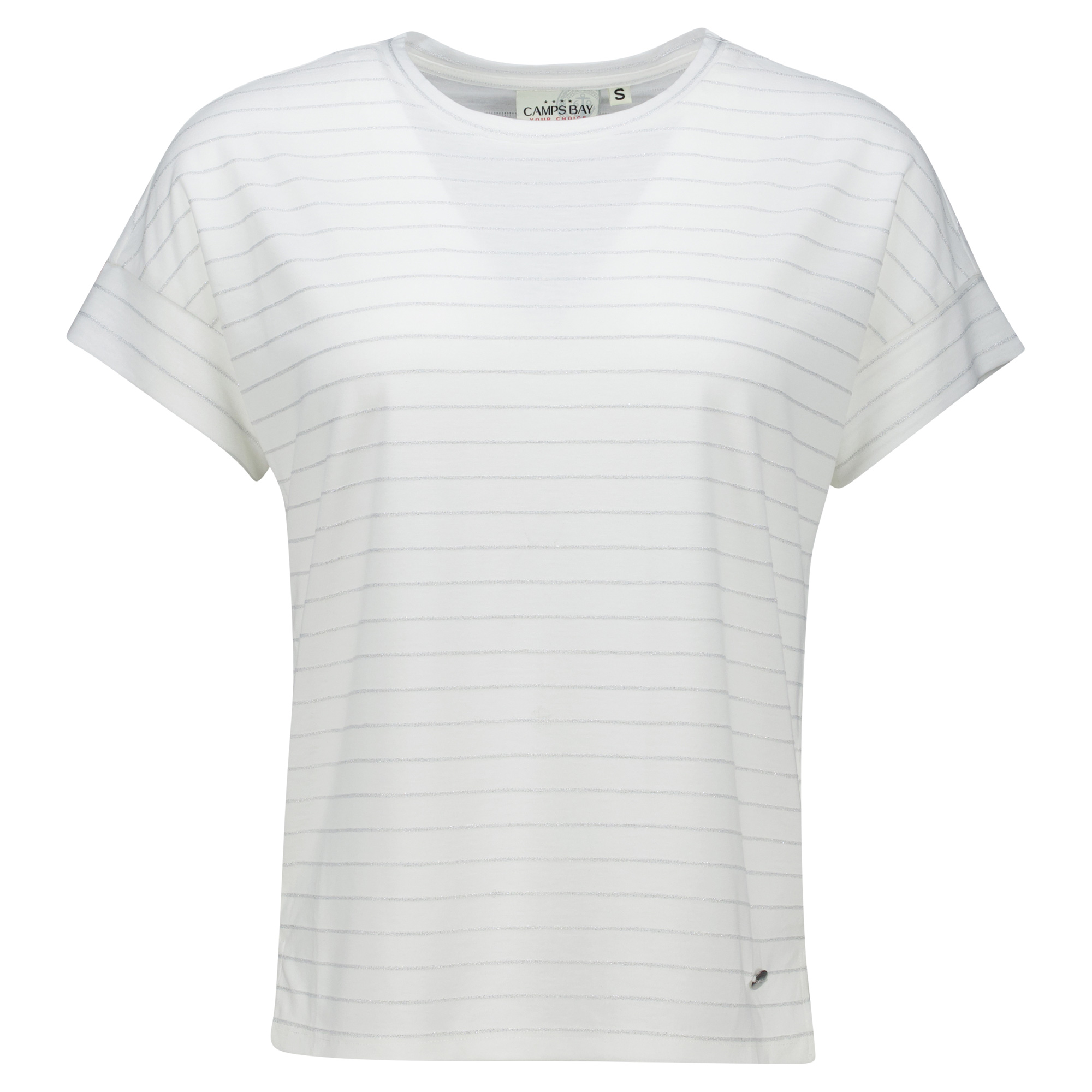 Weibliches Model mit CAMPS BAY T-Shirt in Offwhite