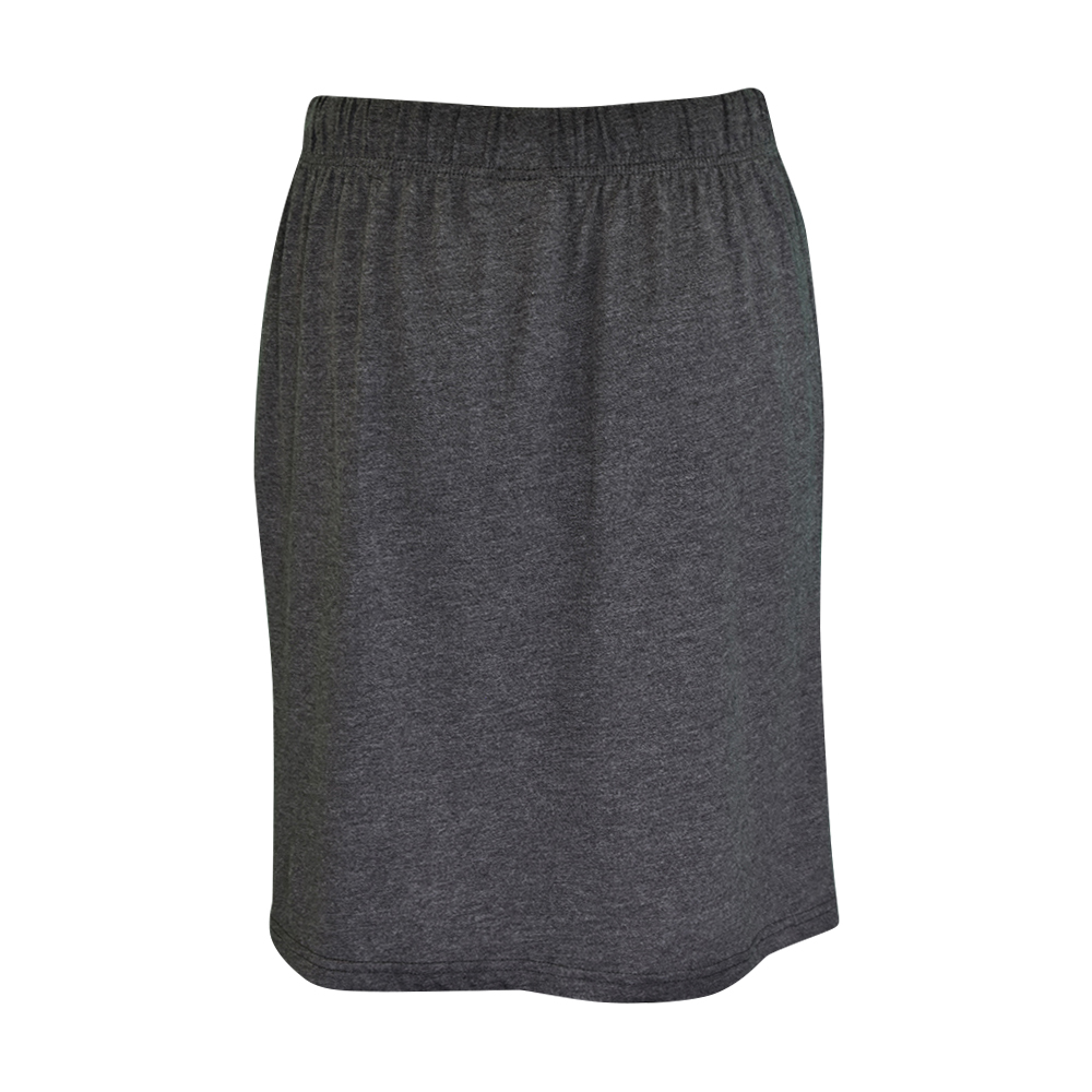 Weibliches Model mit Rock Your Day Jerseyrock in Phantom Melange