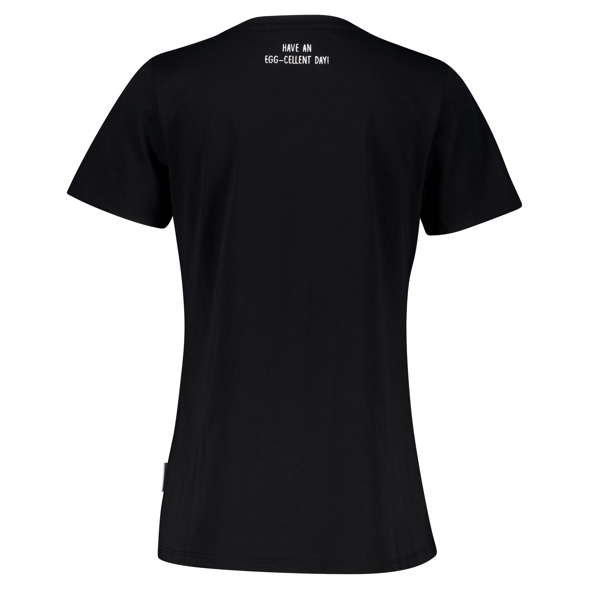 Weibliches Model mit ANKERBRAUT T-Shirt in Schwarz