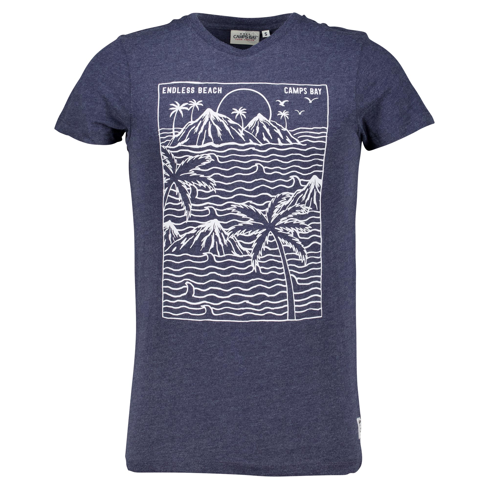 Männliches Model mit CAMPS BAY T-Shirt in Night Sky Melange