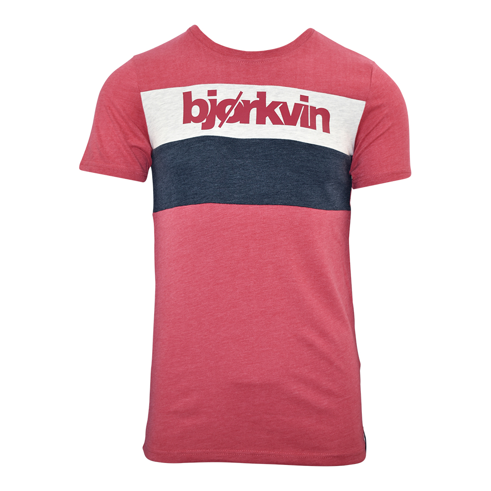 Männliches Model mit Björkvin T-Shirt in Red Melange