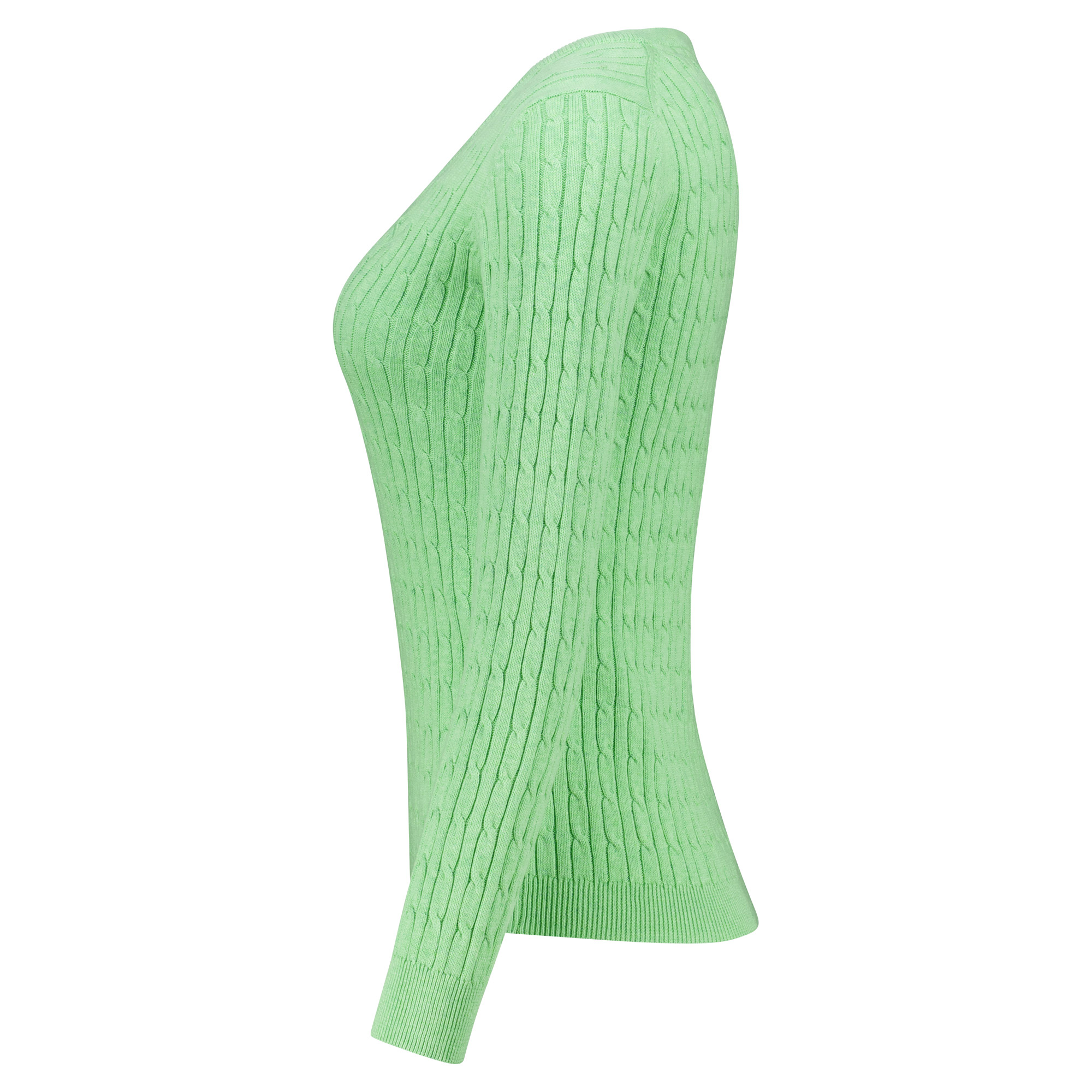 Weibliches Model mit CAMPS BAY Pullover in Green