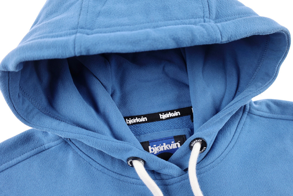 Männliches Model mit Björkvin Hoodie in Dutch Blue