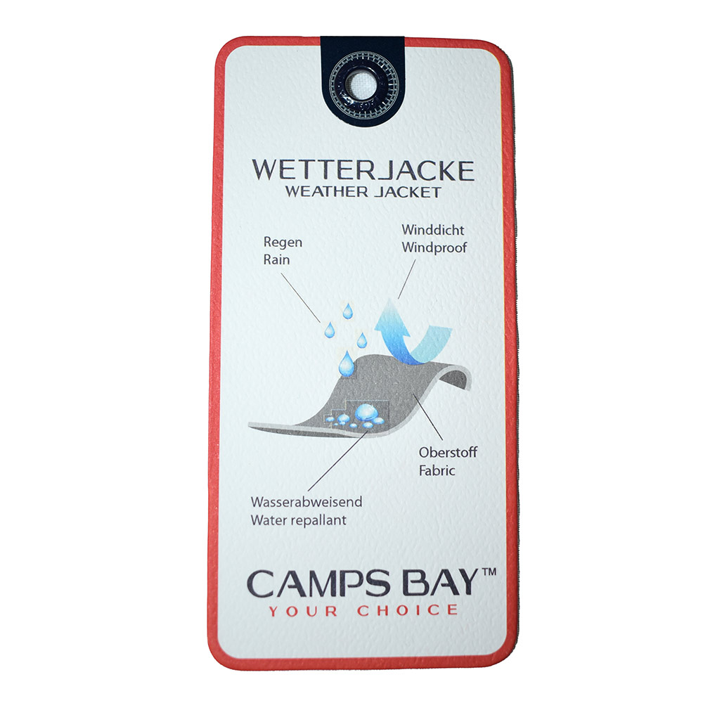 Weibliches Model mit CAMPS BAY Wetterjacke in Petrol