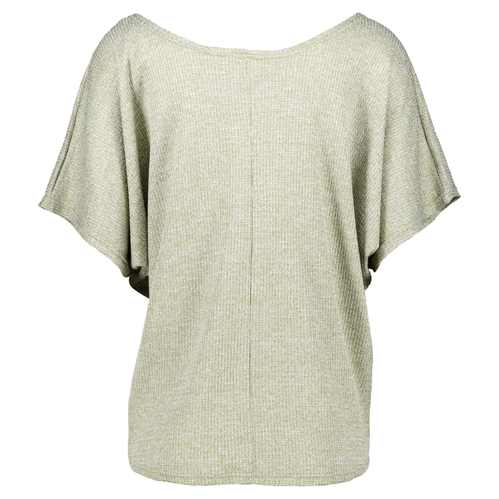 Weibliches Model mit CAMPS BAY Strick-Shirt in Khaki Marl