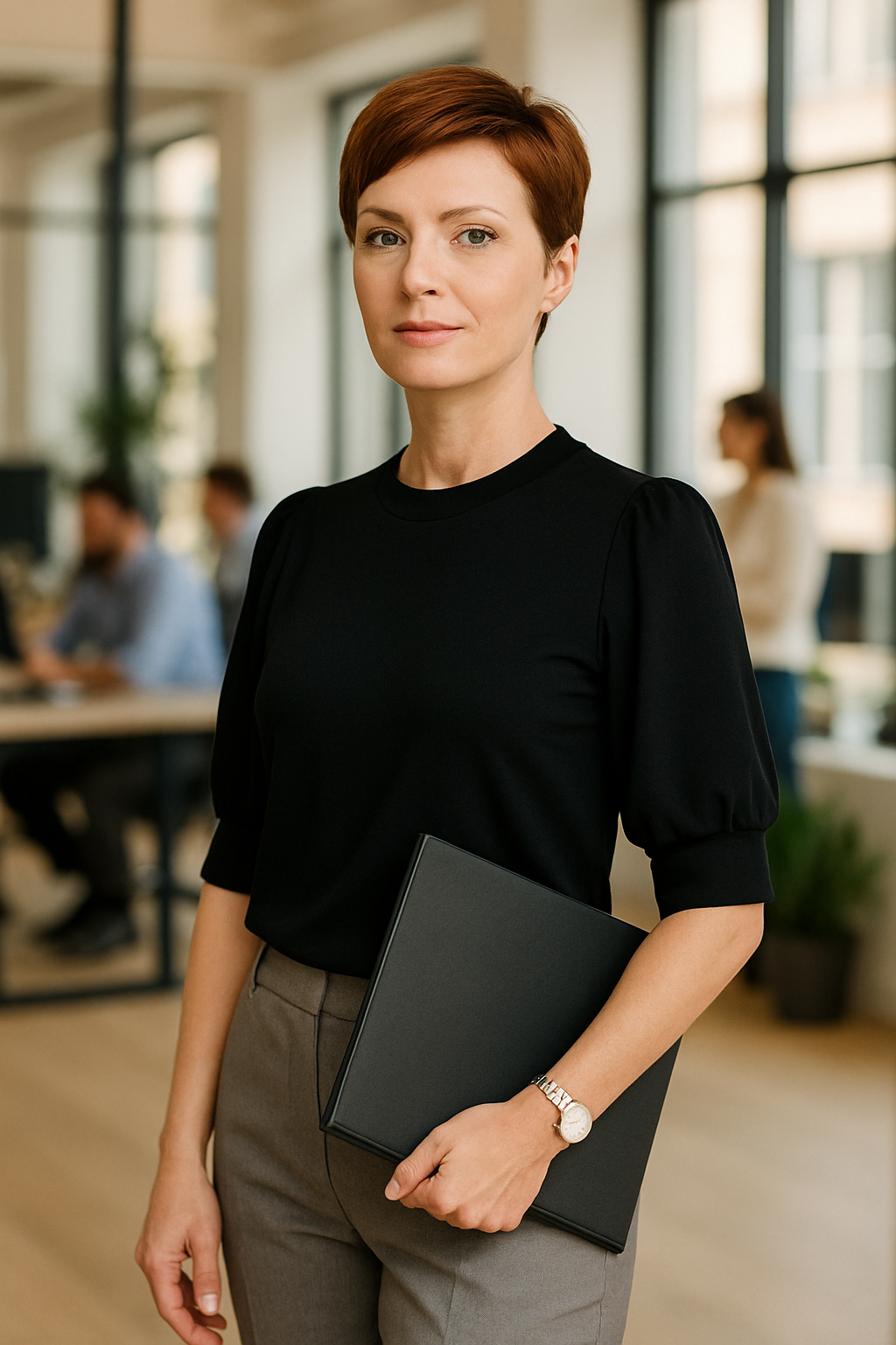 Weibliches Model mit CAMPS BAY Shirt in Schwarz