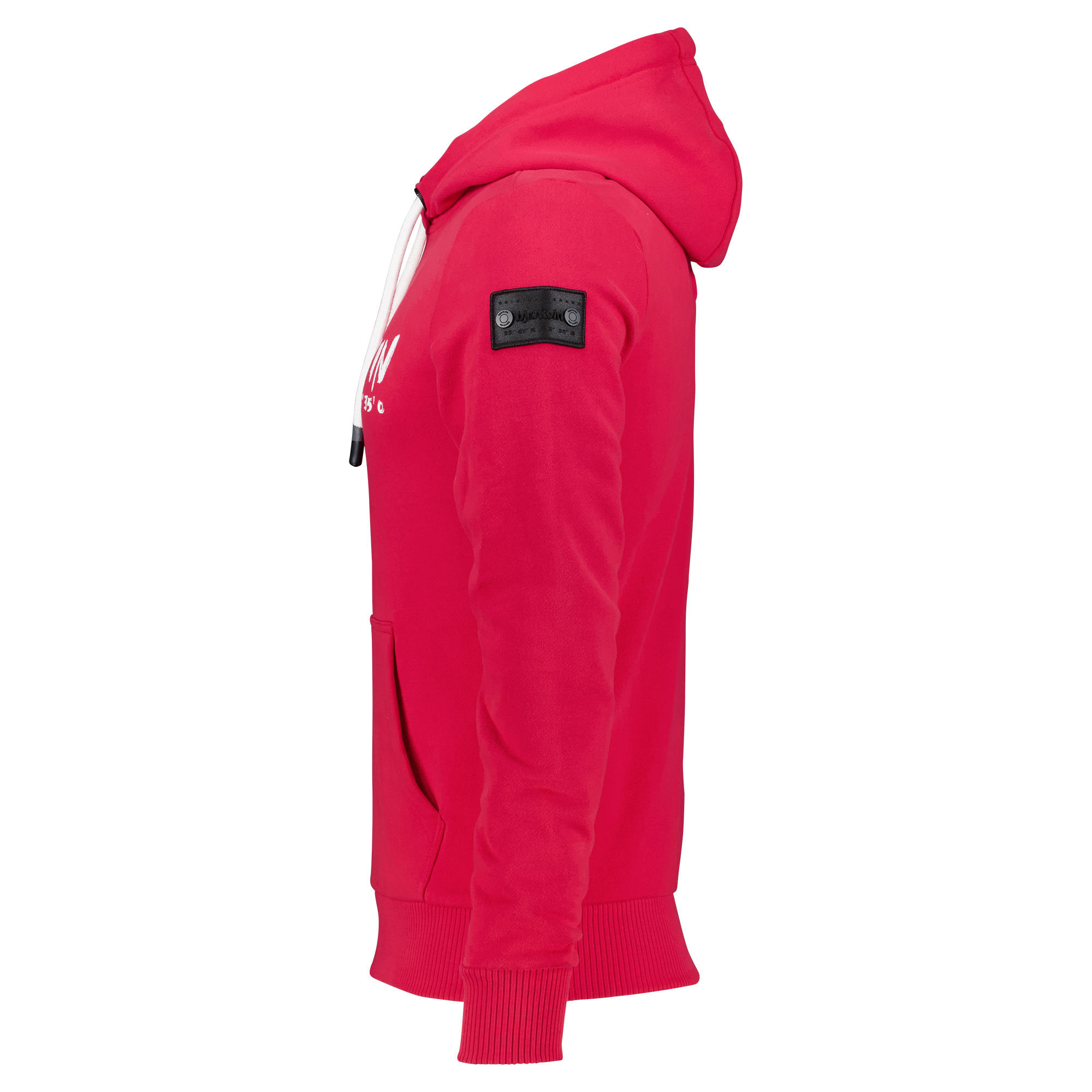 Männliches Model mit Björkvin Hoodie in Rot