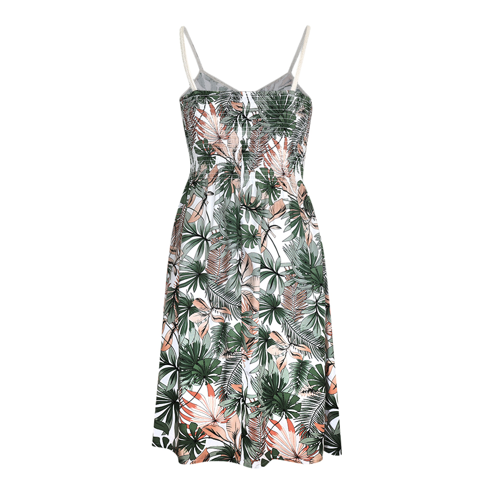 Weibliches Model mit Rock Your Day Kleid in Offwhite Palm