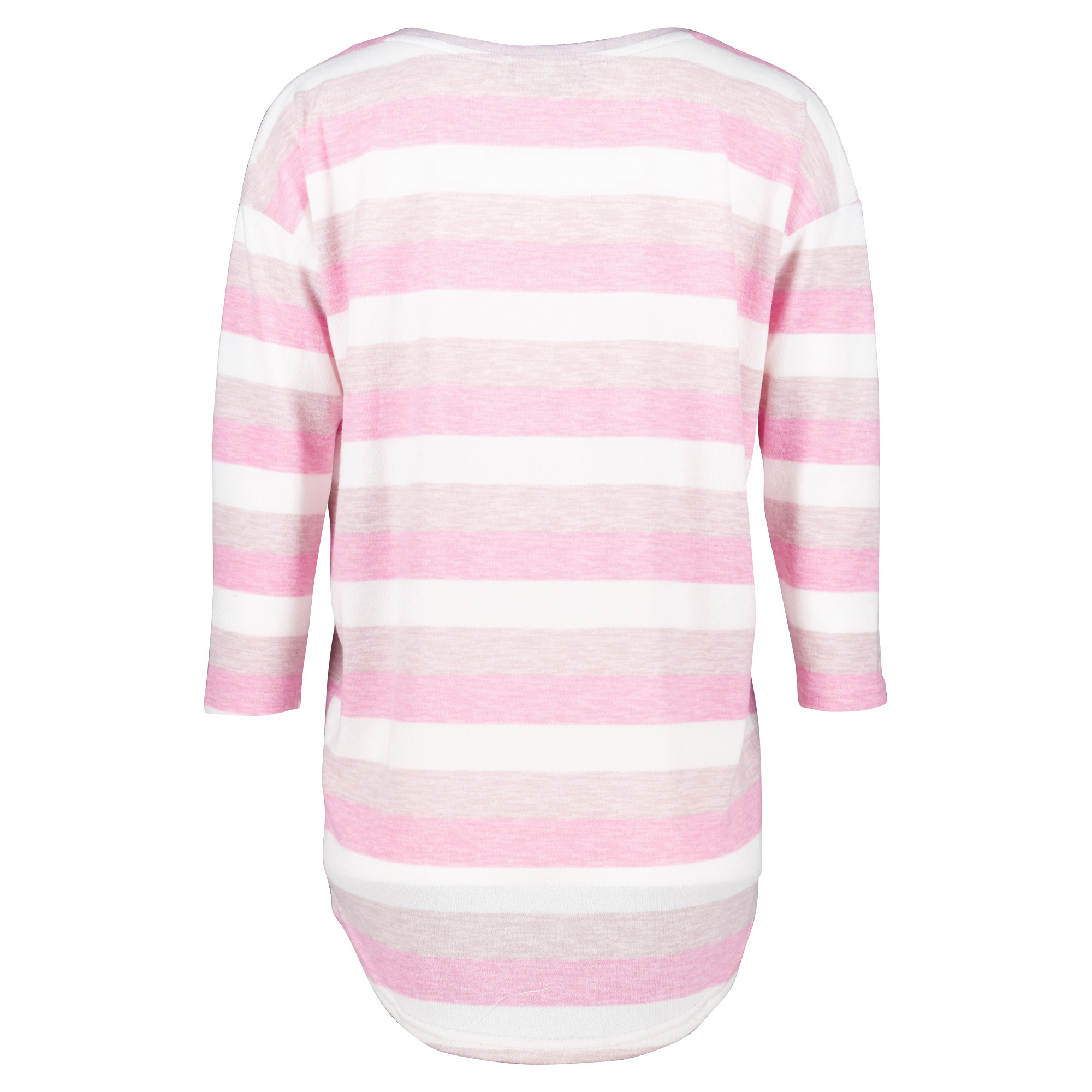 Weibliches Model mit CAMPS BAY Shirt in Rose Pink Stripe