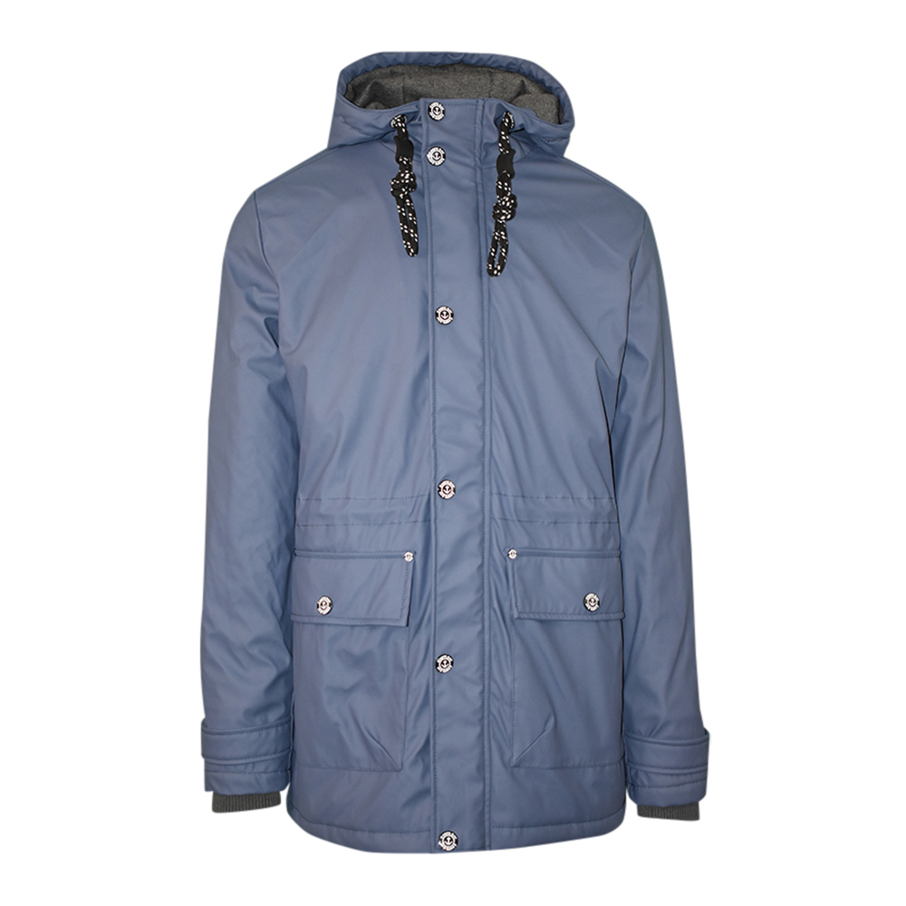 Männliches Model mit CAMPS BAY Wetterjacke in Vintage Indigo