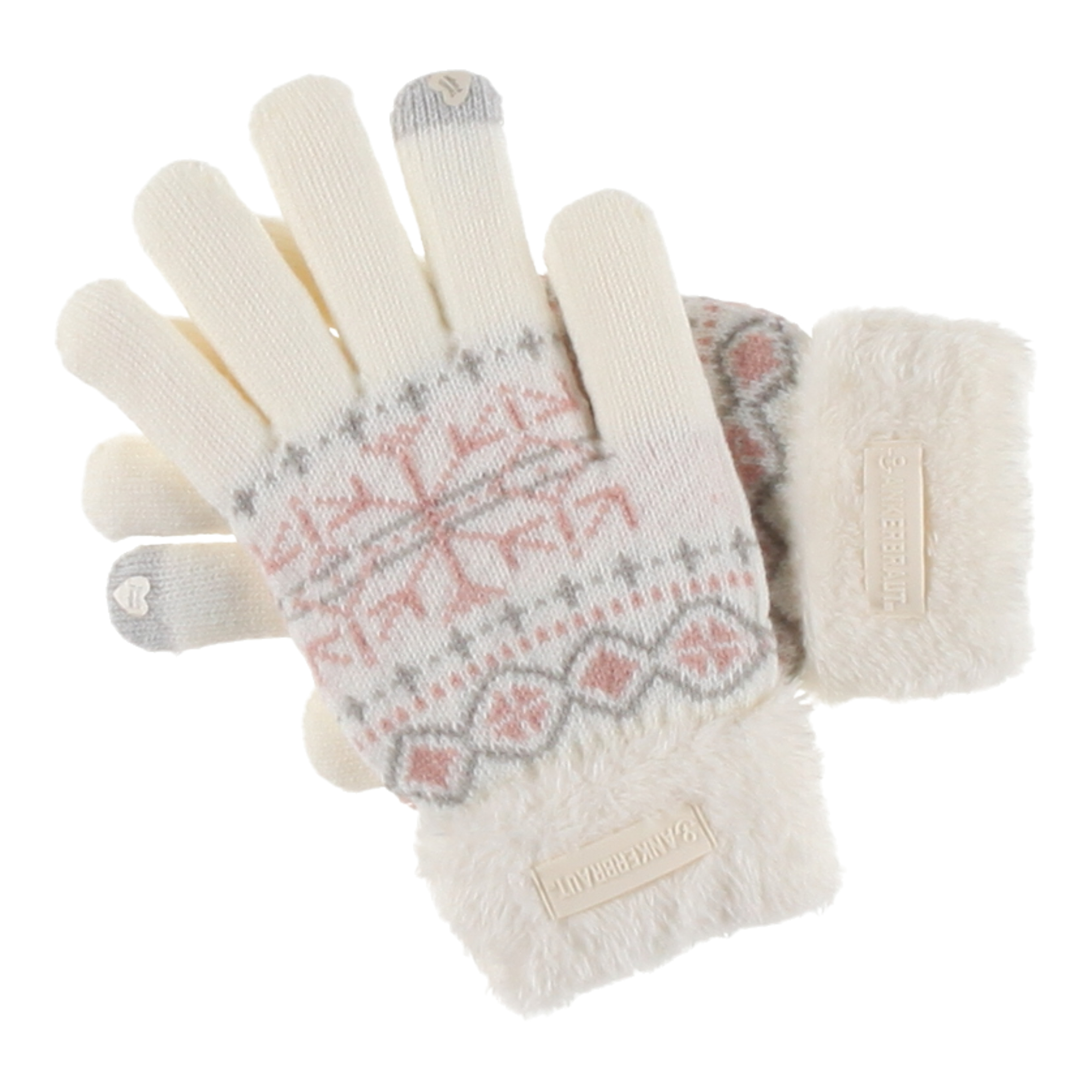 Weibliches Model mit ANKERBRAUT Handschuhe in Offwhite