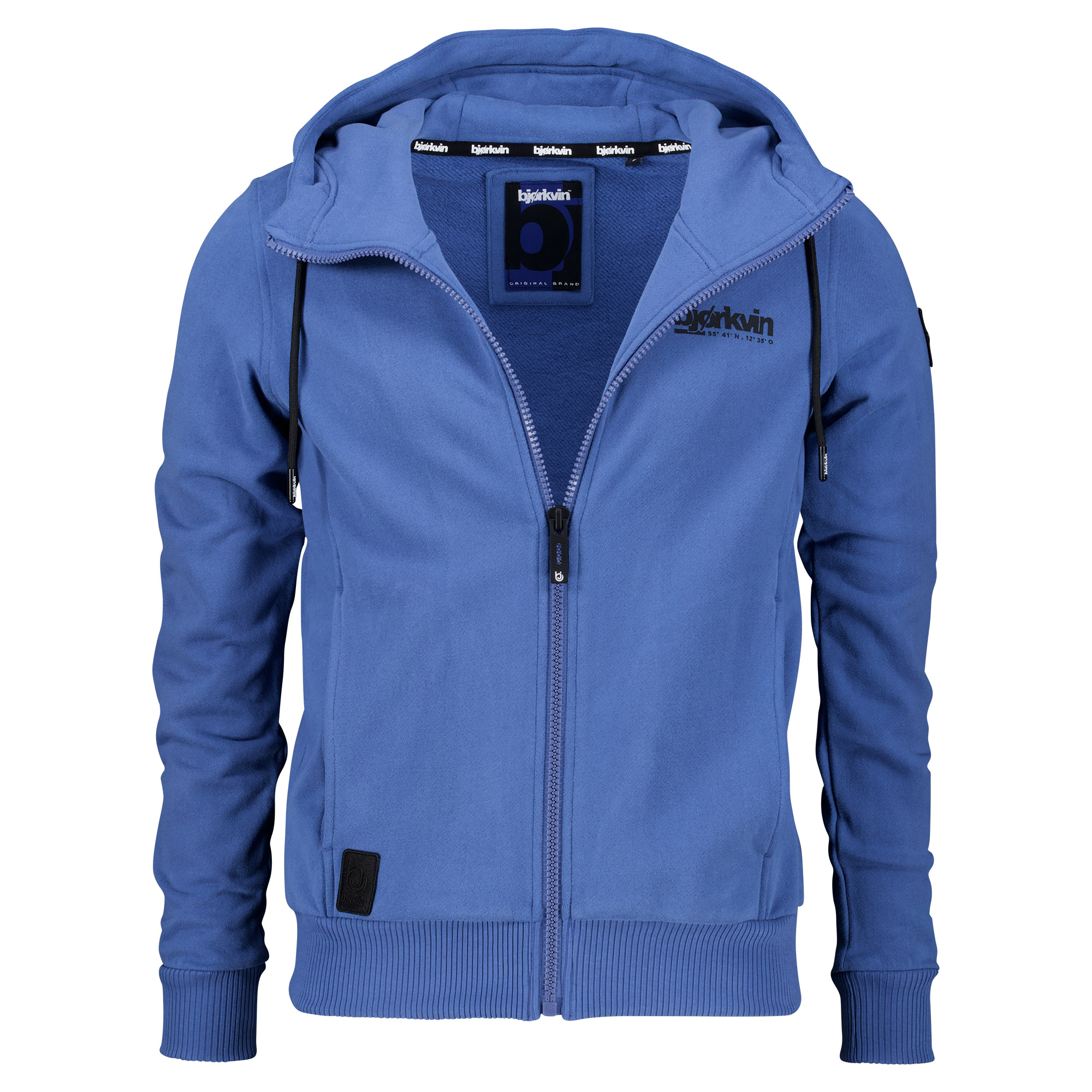 Männliches Model mit Björkvin Sweatjacke in Dutch Blue
