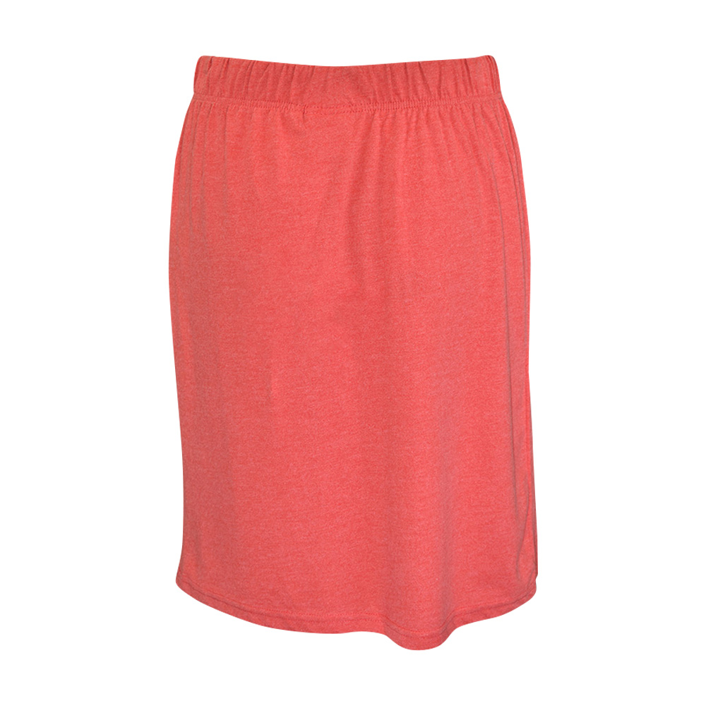 Weibliches Model mit Rock Your Day Jerseyrock in Mars Red Melange