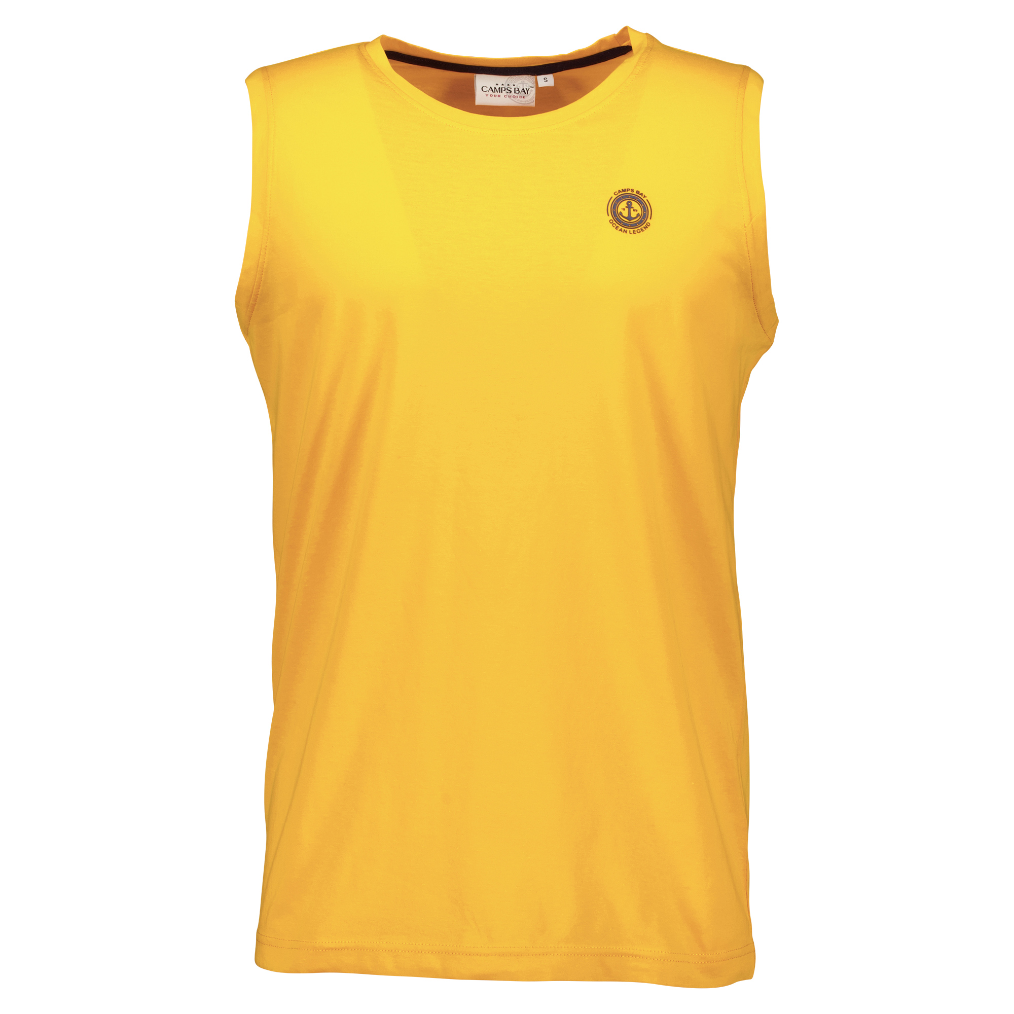 Männliches Model mit CAMPS BAY Tanktop in Radiant Yellow