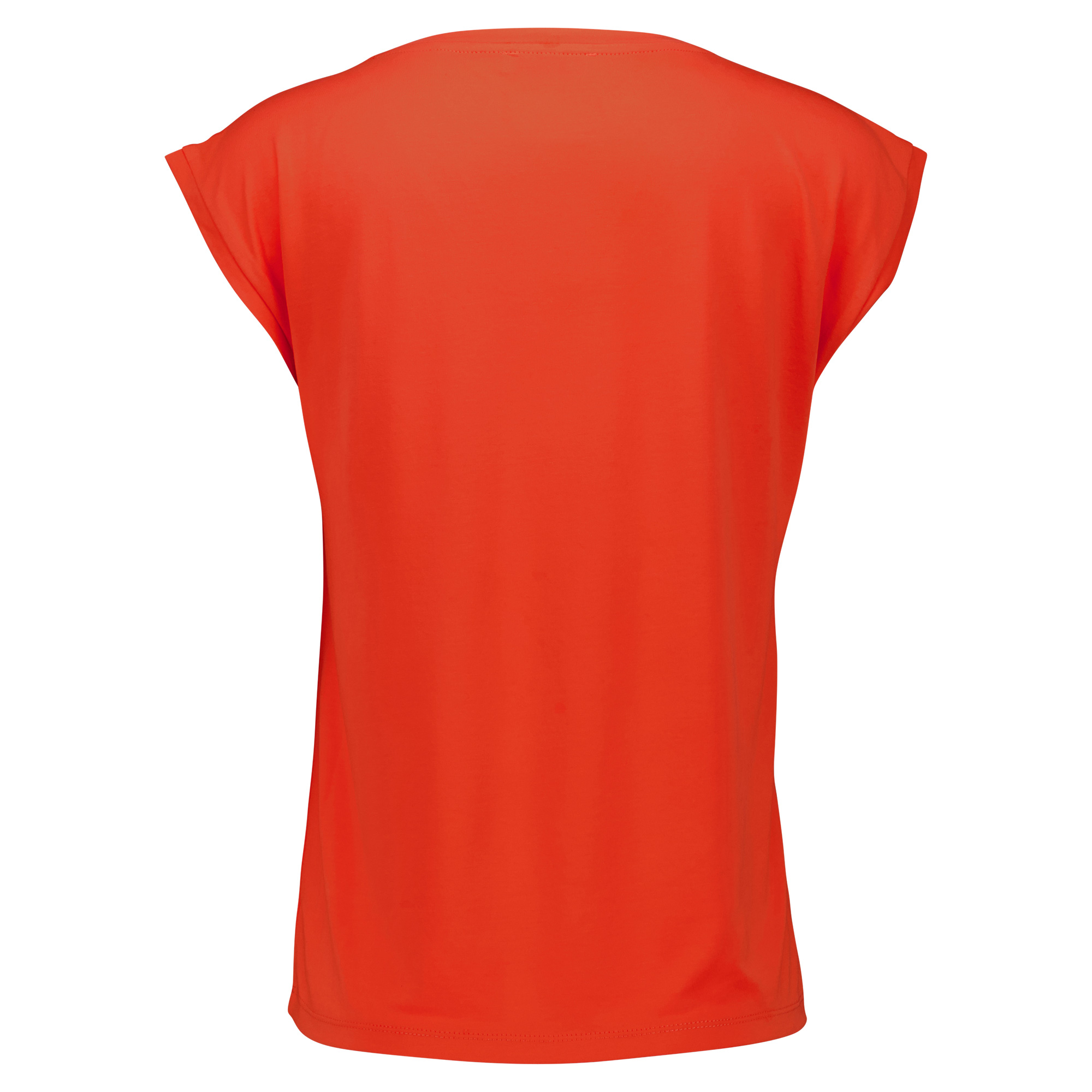 Weibliches Model mit Rock Your Day T-Shirt in Scarlet Red