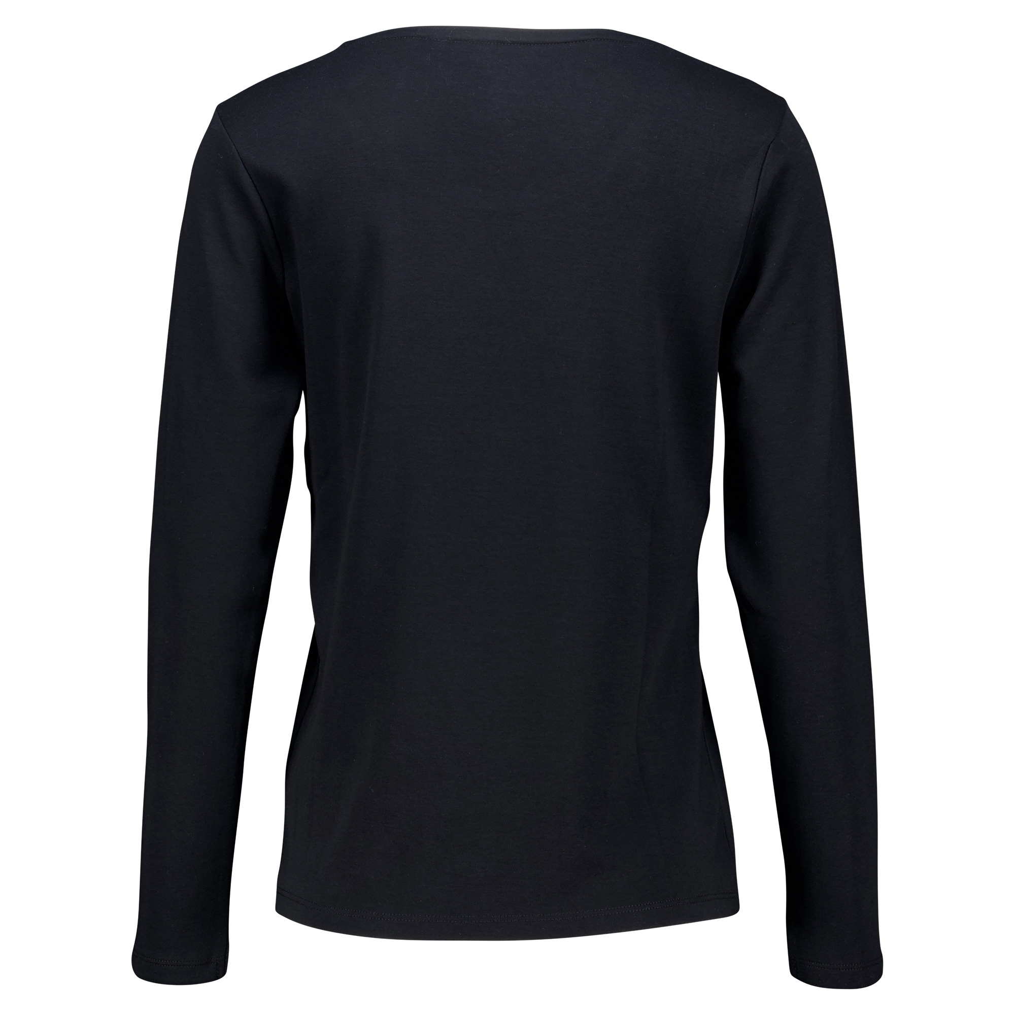 Weibliches Model mit CAMPS BAY Langarmshirt in Schwarz