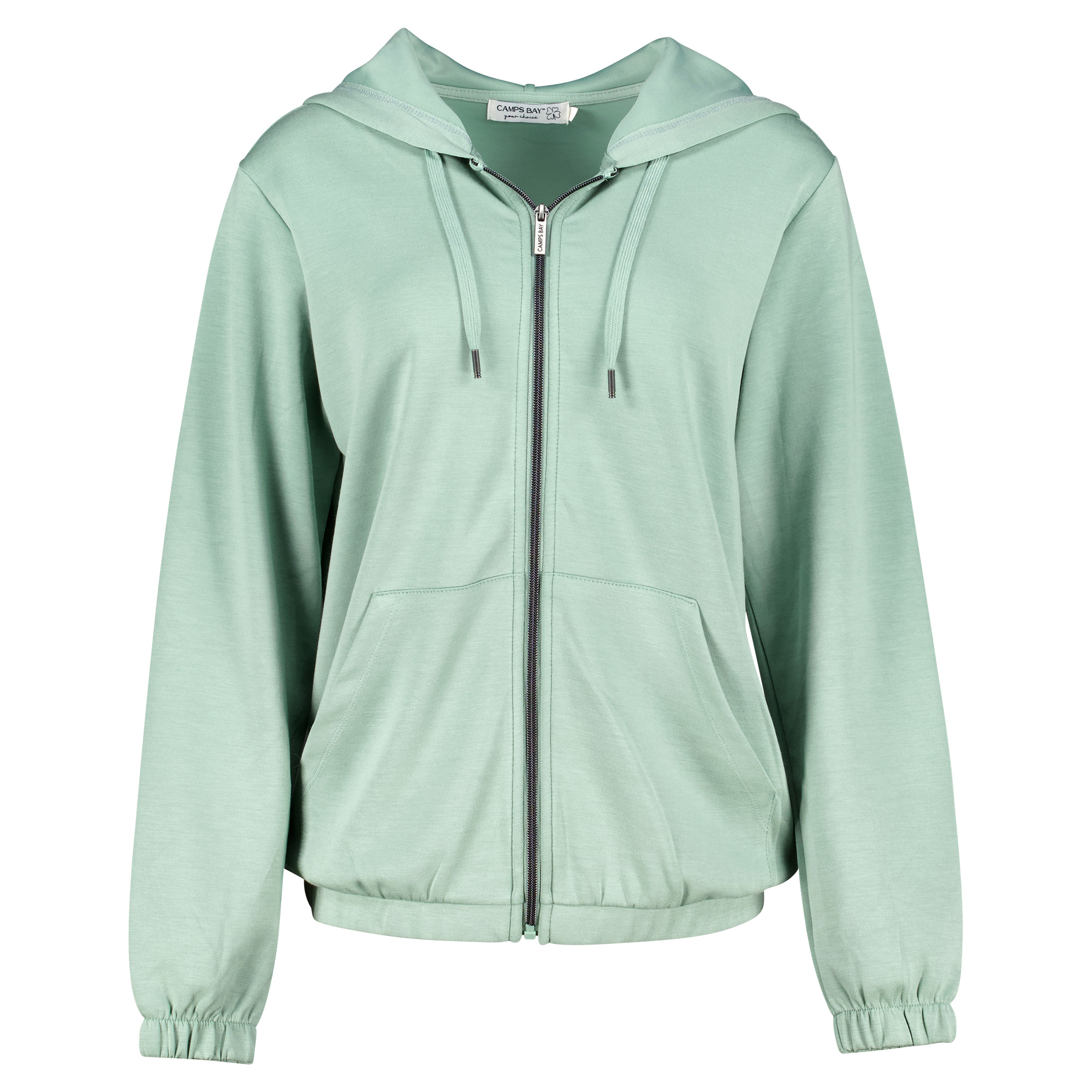 Weibliches Model mit CAMPS BAY Casualjacke in Mineral Green