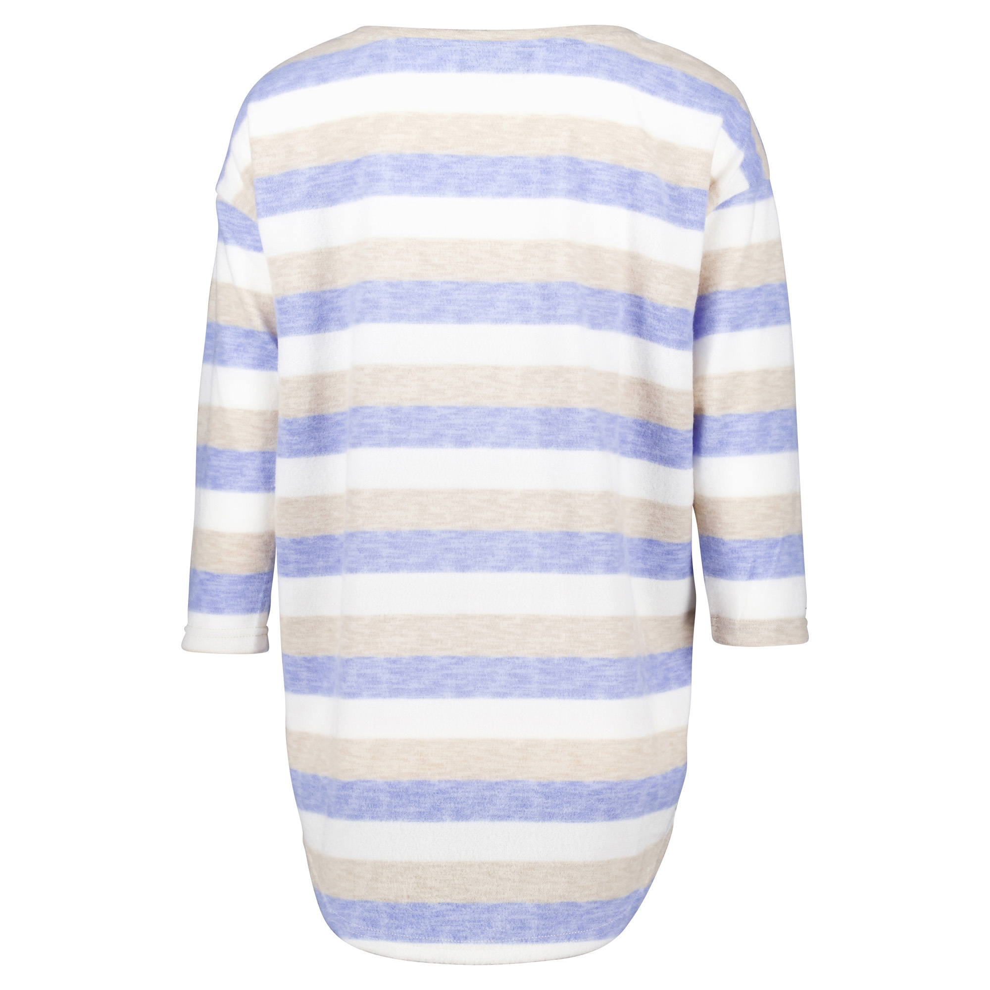 Weibliches Model mit CAMPS BAY Shirt in Soft Blue Stripe