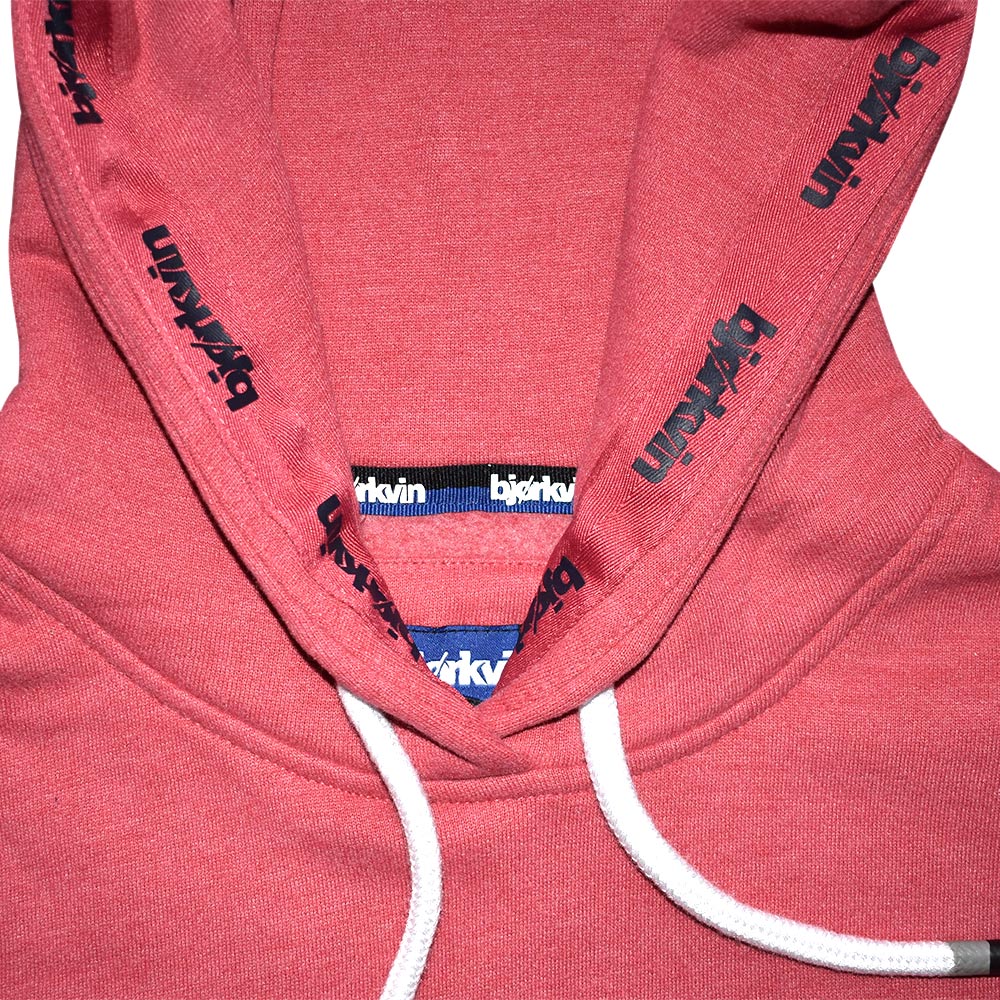 Männliches Model mit Björkvin Hoodie in Red Melange