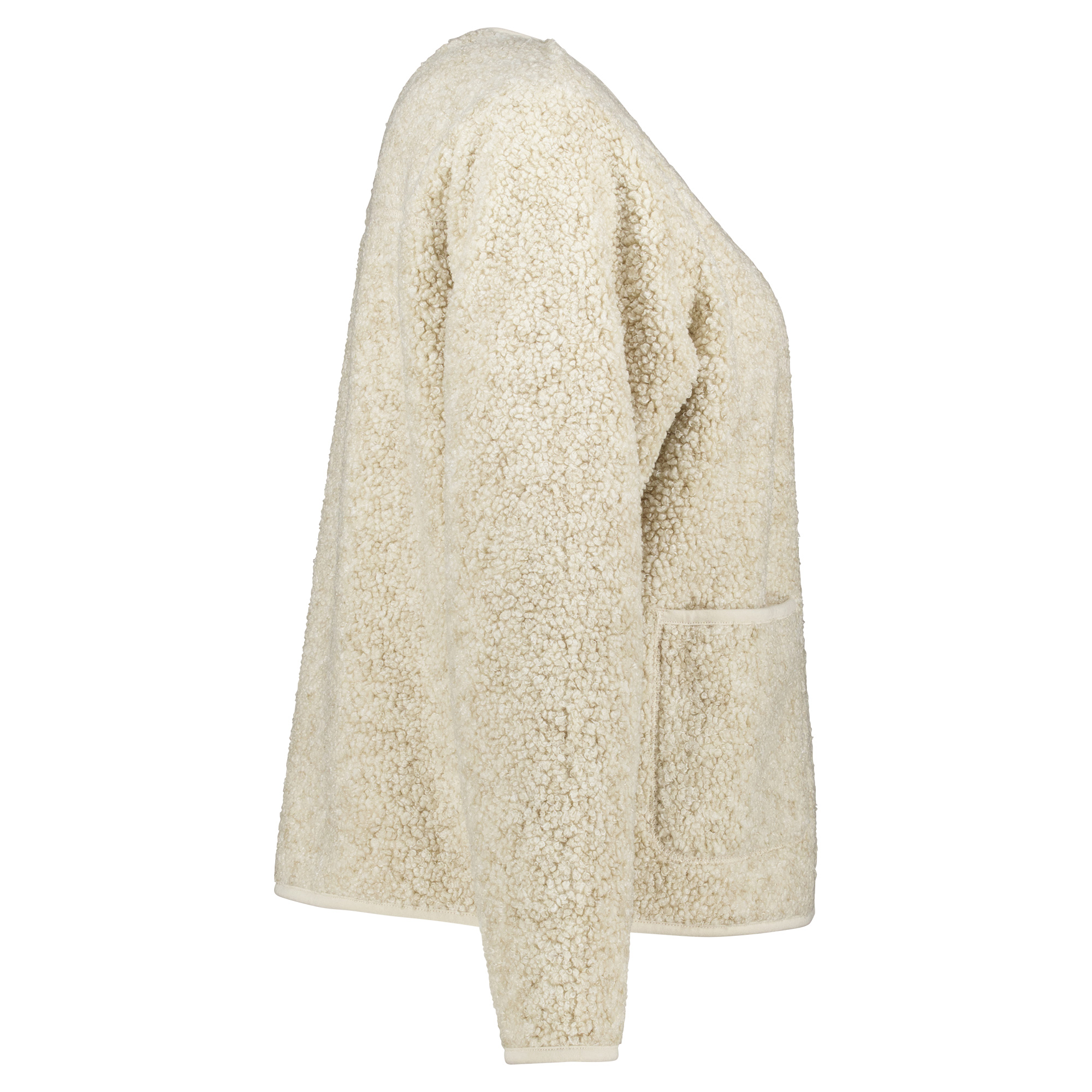 Weibliches Model mit CAMPS BAY Teddyjacke in Cream Melange