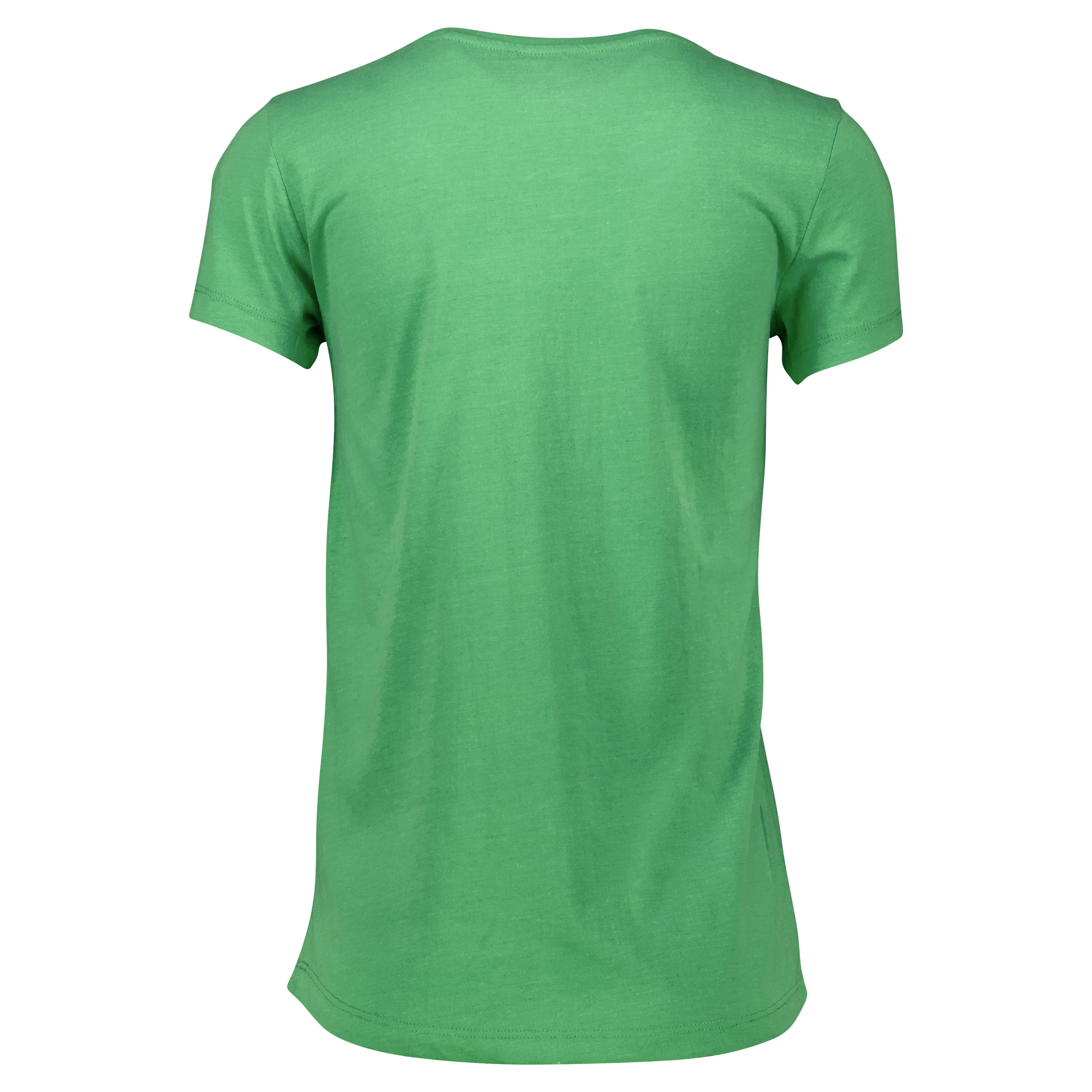 Weibliches Model mit Rock You Day T-Shirt in Vibrant Green Melange