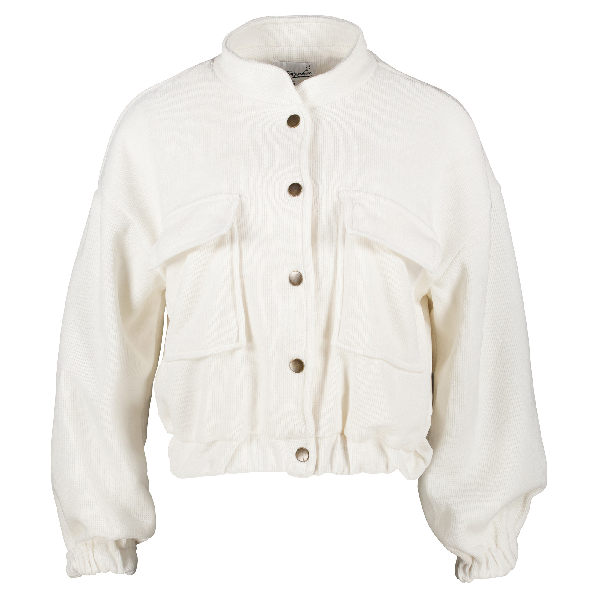 Weibliches Model mit Küstenzauber Jacke in Offwhite