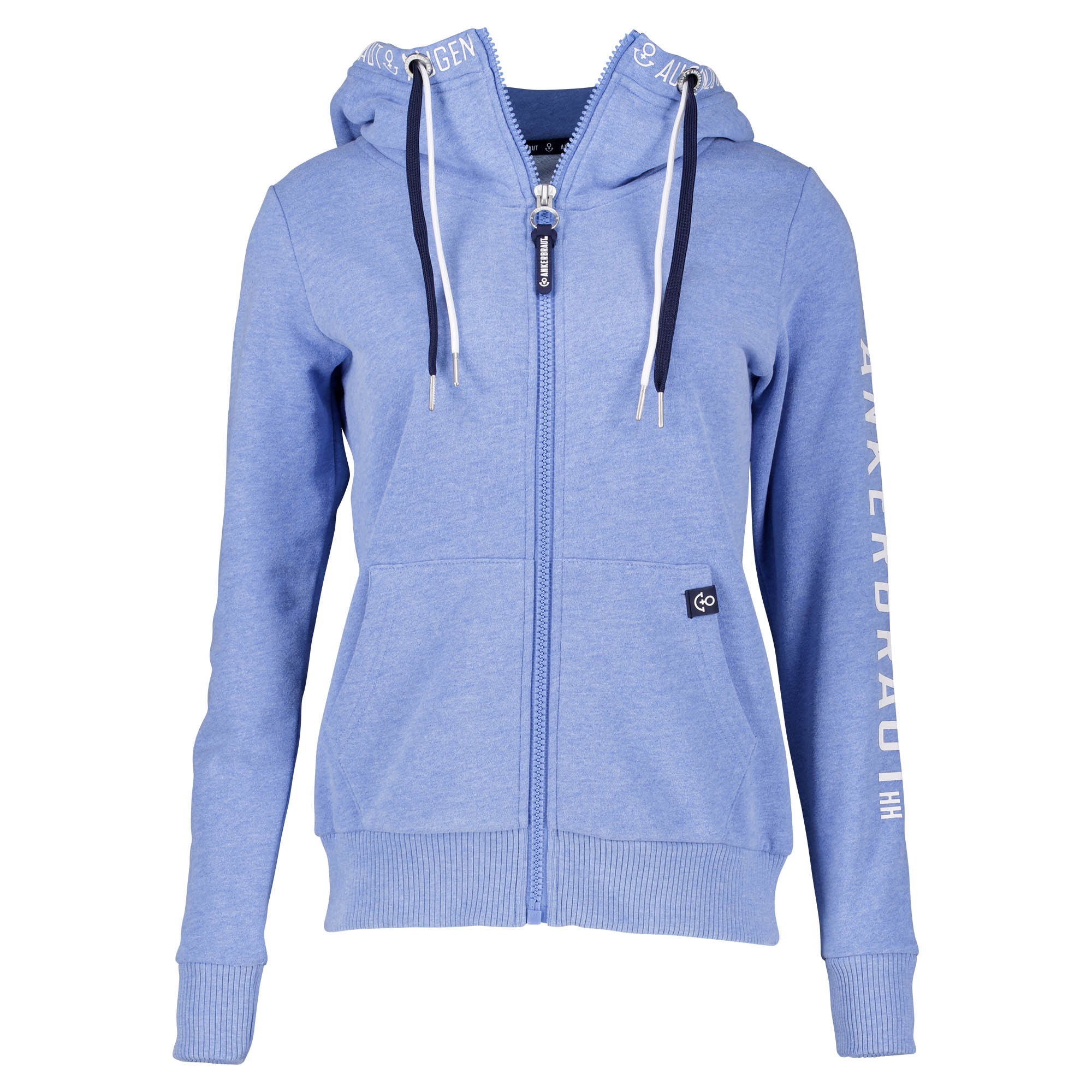 Weibliches Model mit Ankerbraut  Sweatjacke in Provence