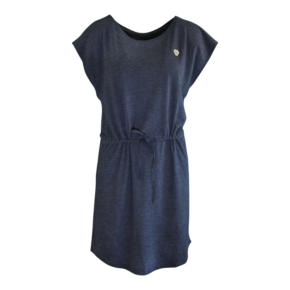 Weibliches Model mit CAMPS BAY Jerseykleid in Night Sky Melange