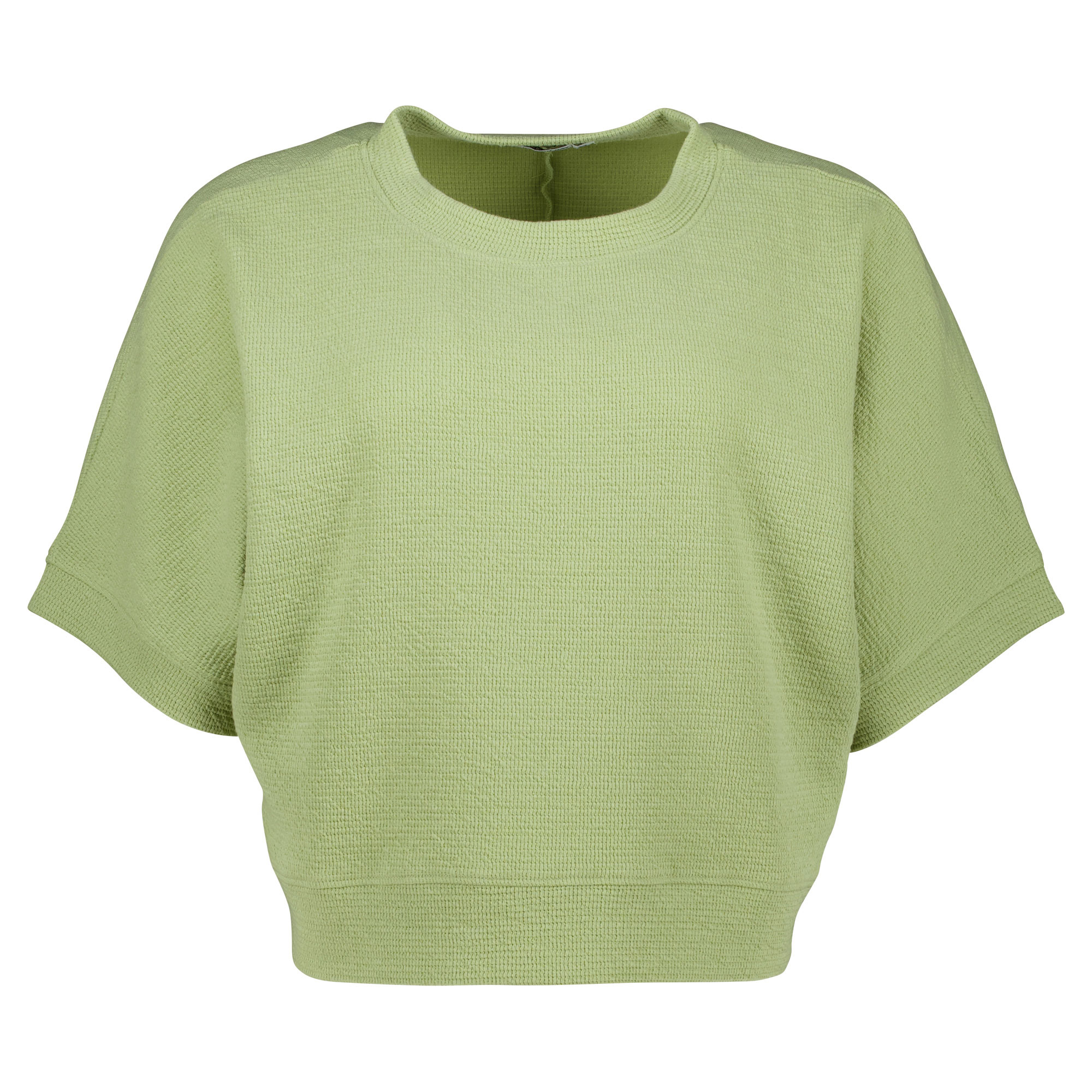 Weibliches Model mit Rock Your Day Shirt in Matcha