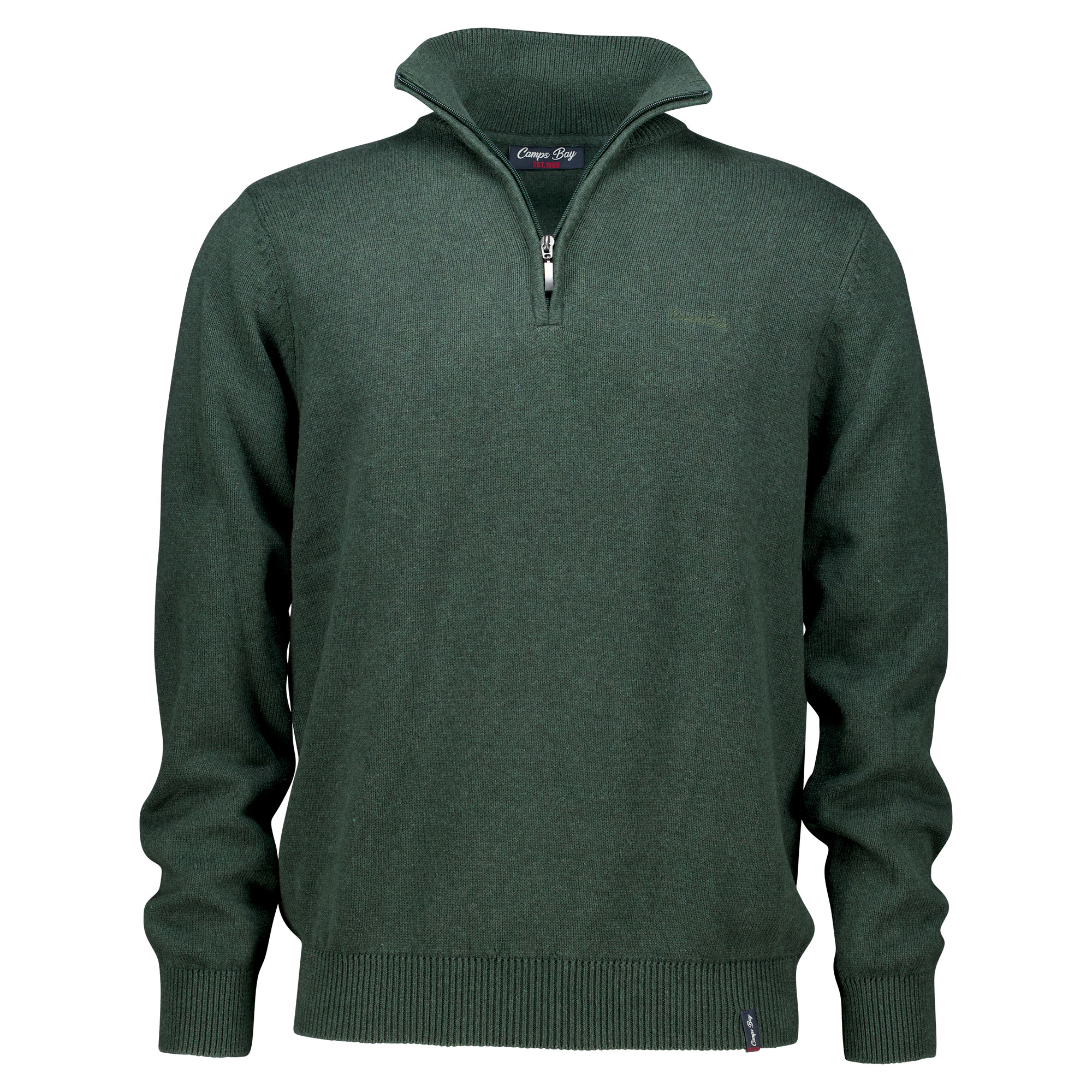 Männliches Model mit CAMPS BAY Stricktroyer in Bottle Green