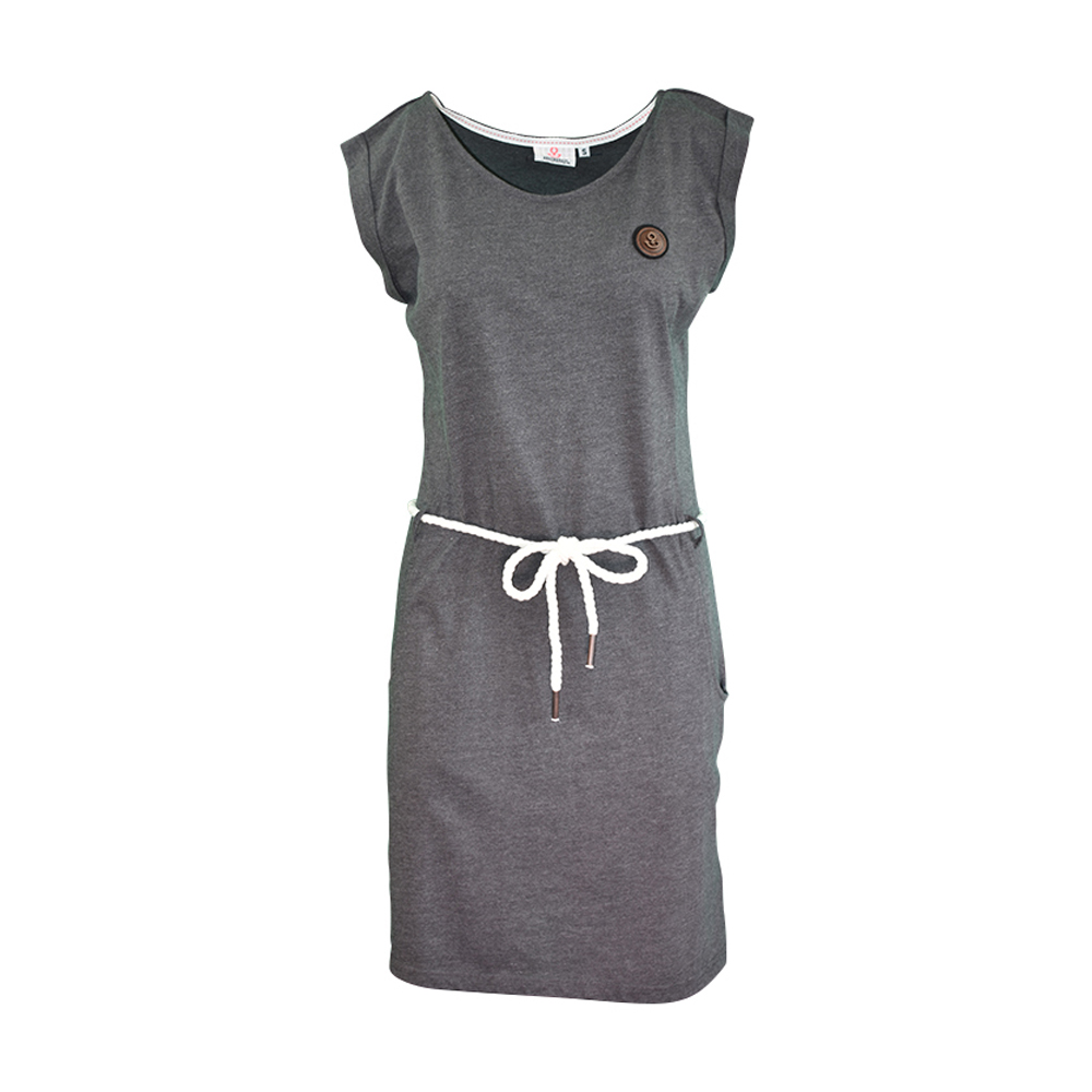 Weibliches Model mit ANKERBRAUT Jerseykleid 